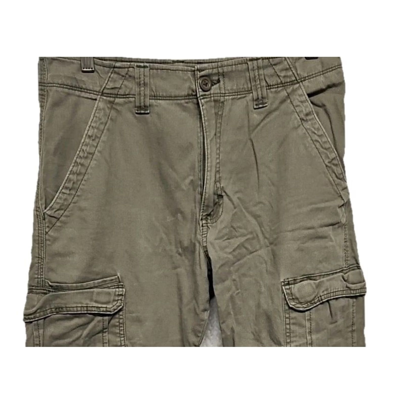 Wrangler Wrangler Relaxed Fit Cargo Pants Men 30x32 Beige Cotton Stretch Straight Leg Casual Utility Zip Button Front Size US 30 / EU 46 - 2 Thumbnail