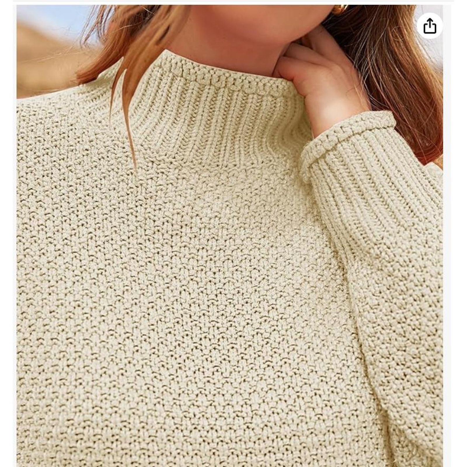 The Unbranded Brand Turtleneck Batwing Sleeve Oversized Knitted PulloverLARGE Size ONE SIZE - 5 Thumbnail