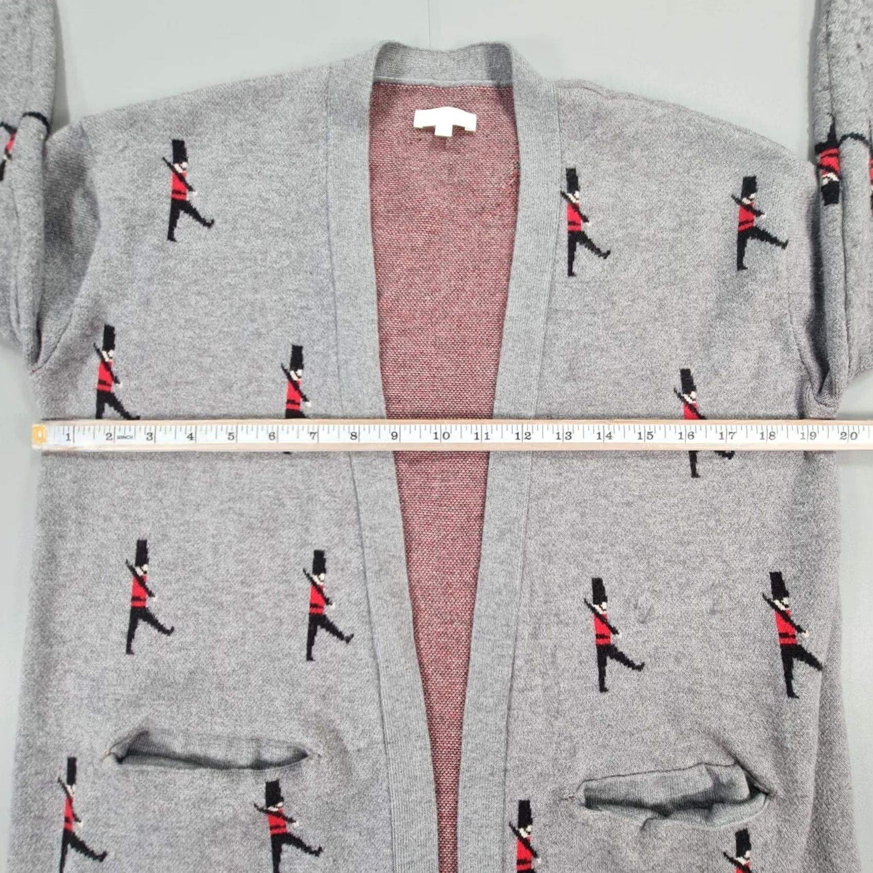 Vintage B+ab Womens Cardigan Grey XS Long Sleeve V-Neck Open Front Pockets Knitted Lightweight Relaxed Knit Jumper Casual Autumn Spring Summer Winter Size XS / US 0-2 / IT 36-38 - 5 Thumbnail