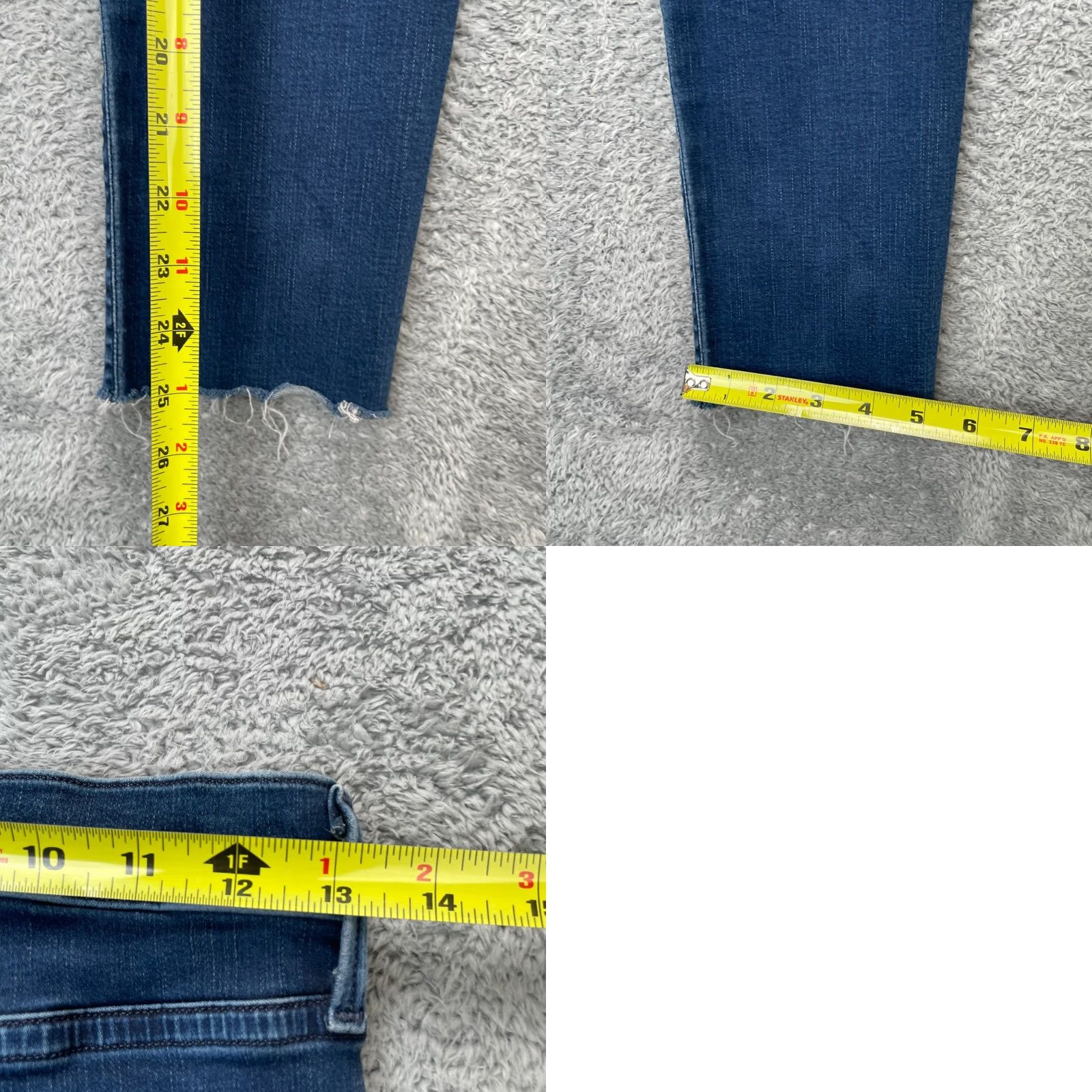 Agolde AGOLDE Jeans Womens 29 Blue Sophie High Rise Skinny Leg Cropped Cotton Raw Hem Size 29" - 8 Thumbnail