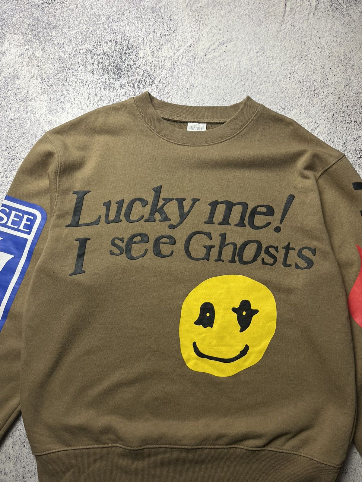 Rap Tees Lucky Me I See Ghosts Smiley Face Rap Hip Hop Sweatshirt Size US M / EU 48-50 / 2 - 5 Thumbnail