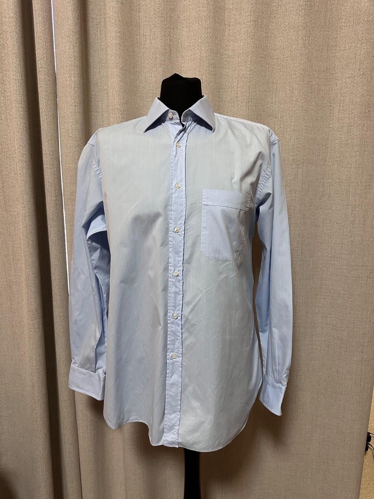 Brioni Brioni Men's Light Blue Herringbone Dress Shirt 16 41 Italy Size 42R - 1 Thumbnail