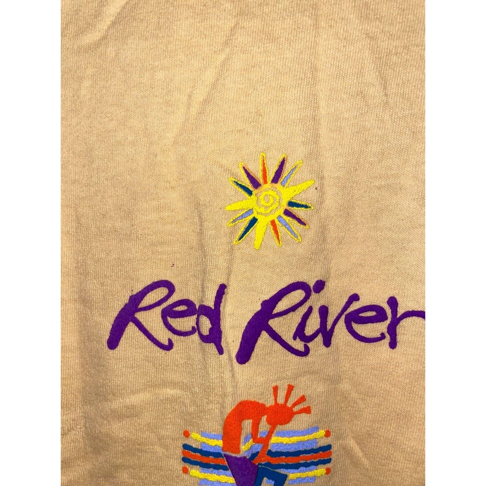 Vintage Vintage Red River Shirt Tee Yellow Native American VTG 90s L Size US L / EU 52-54 / 3 - 3 Thumbnail