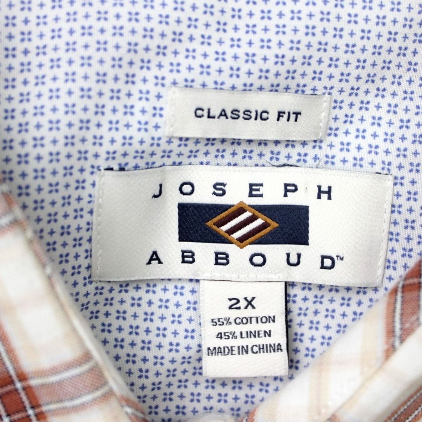 Joseph Abboud Joseph Abboud Shirt Mens 2XL Plaid Brown Beige Cotton Linen S/S Classic Fit Button-Up Summer Casual Business Mens Size US XXL / EU 58 / 5 - 6 Thumbnail
