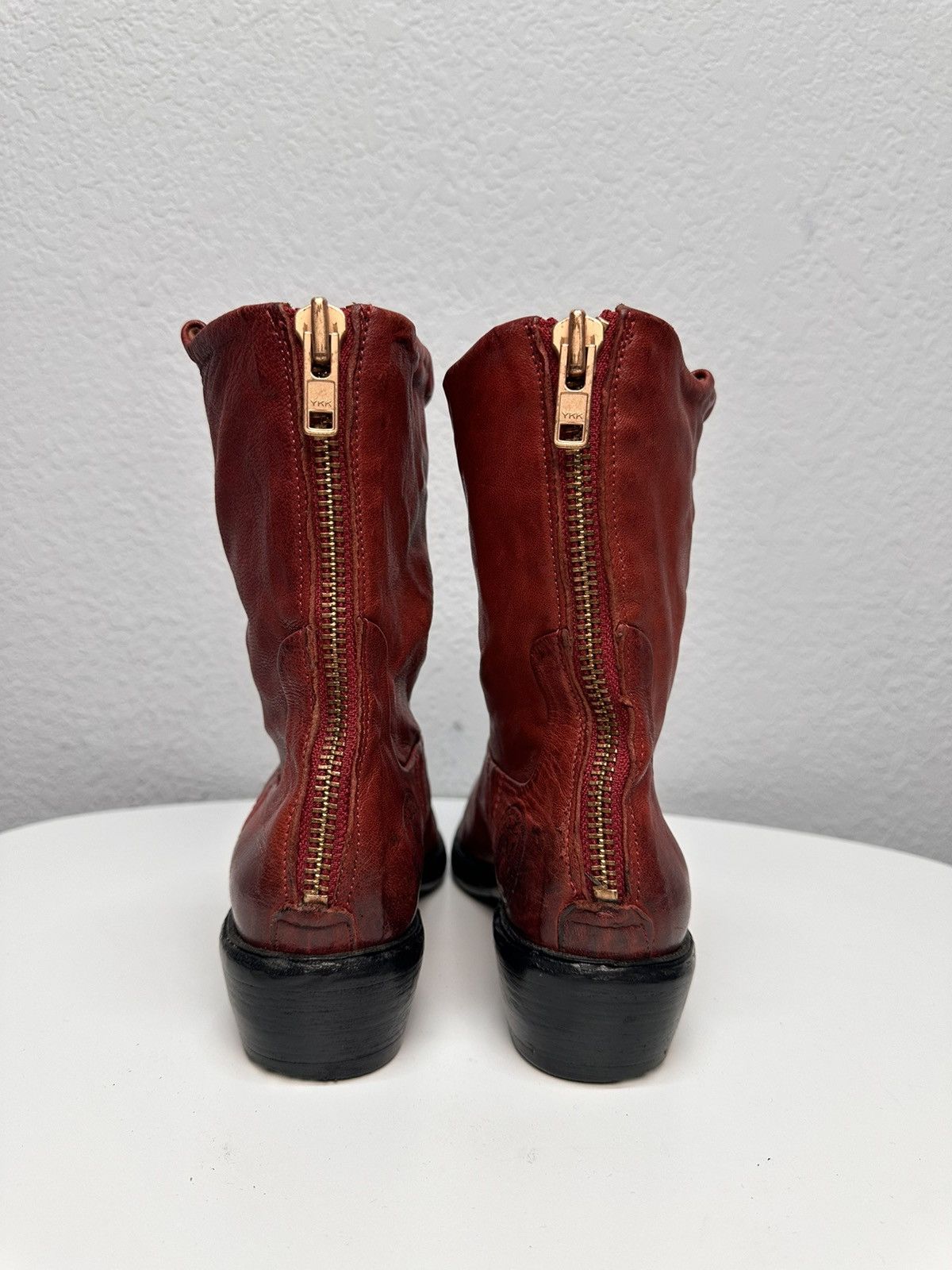 A.S.98 Vintage Italian AS 98 Rick Owens Style Leather Biker Boots Size US 9 / IT 39 - 6 Thumbnail