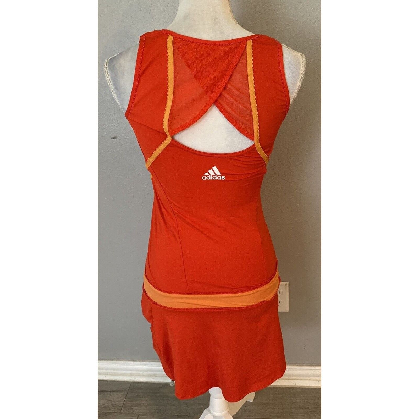 Adidas Adidas Orange Adilibria Ana Ivanovic Tennis Dress Small Size S / US 4 / IT 40 - 3 Thumbnail