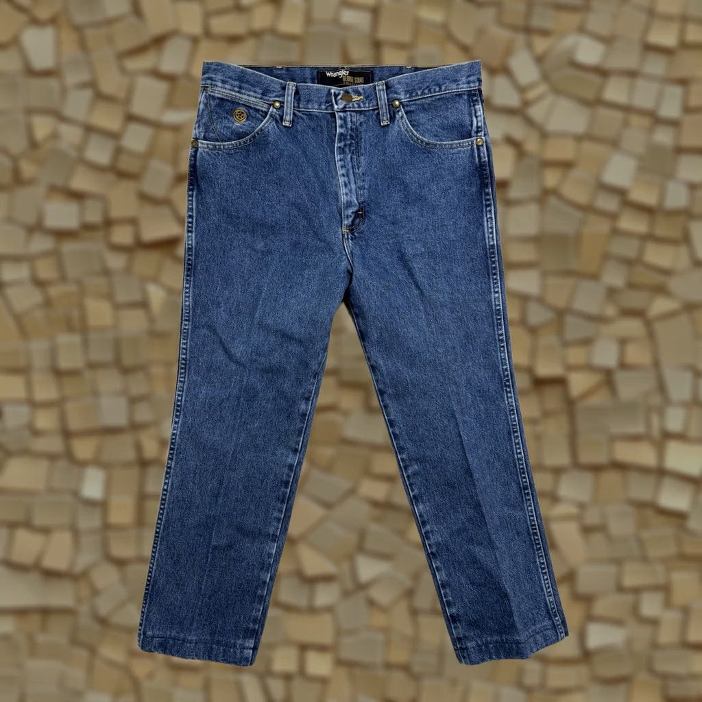 Wrangler Wrangler George Strait Jeans Blue Denim 32x25 Slim Straight 5-Pocket Regular Brand Mens Cowboy Western Size US 32 / EU 48 - 1 Thumbnail