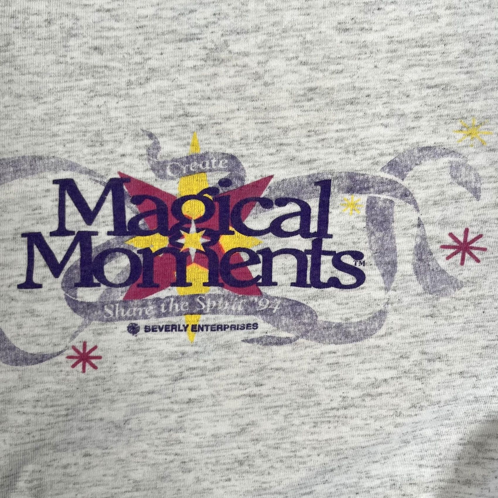 Vintage VINTAGE Oneita Magical Moments T-Shirt Mens XL Gray 1994 90s Graphic Print Crew Neck Short Sleeve Preshrunk Size US XL / EU 56 / 4 - 2 Thumbnail