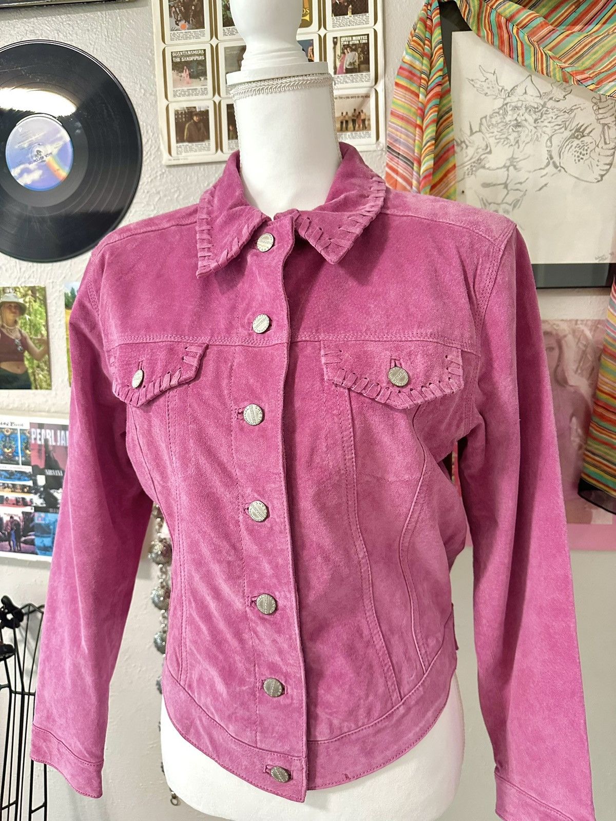 Vintage Vintage Pink Leather Jacket Size L / US 10 / IT 46 - 5 Thumbnail