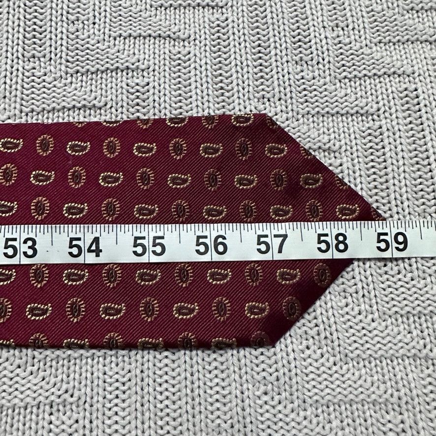Paul Stuart Paul Stuart maroon small paisley silk tie Size ONE SIZE - 4 Thumbnail