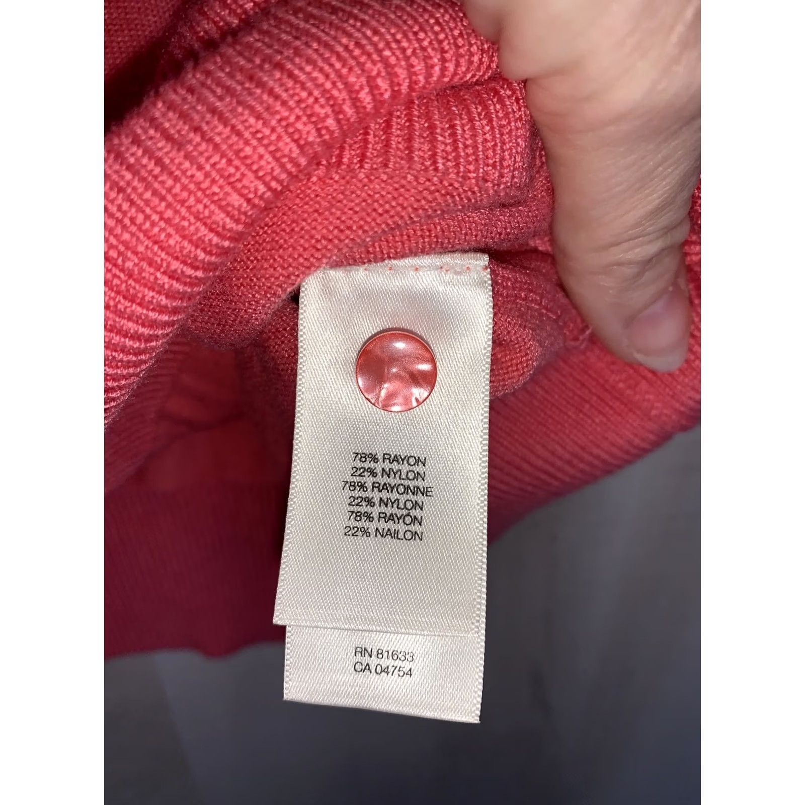 Kenneth Cole Kenneth Cole Cardigan Knit Womens XL Deep Coral Rose NWD-10486 Size XL / US 12-14 / IT 48-50 - 3 Thumbnail