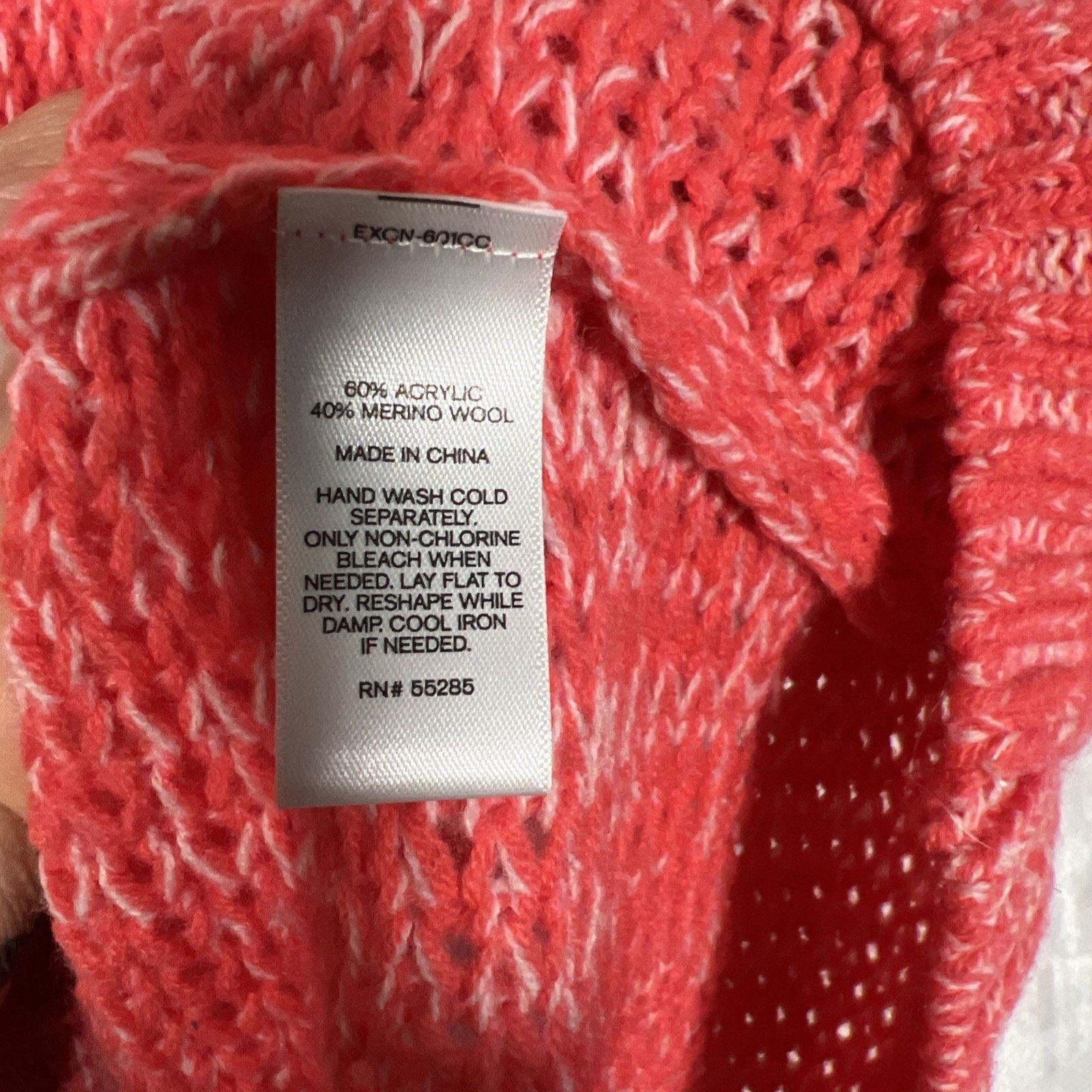 Express Express Pink Cable Knit Sweater Sm Marino Wool Acrylic Round Size S / US 4 / IT 40 - 3 Thumbnail