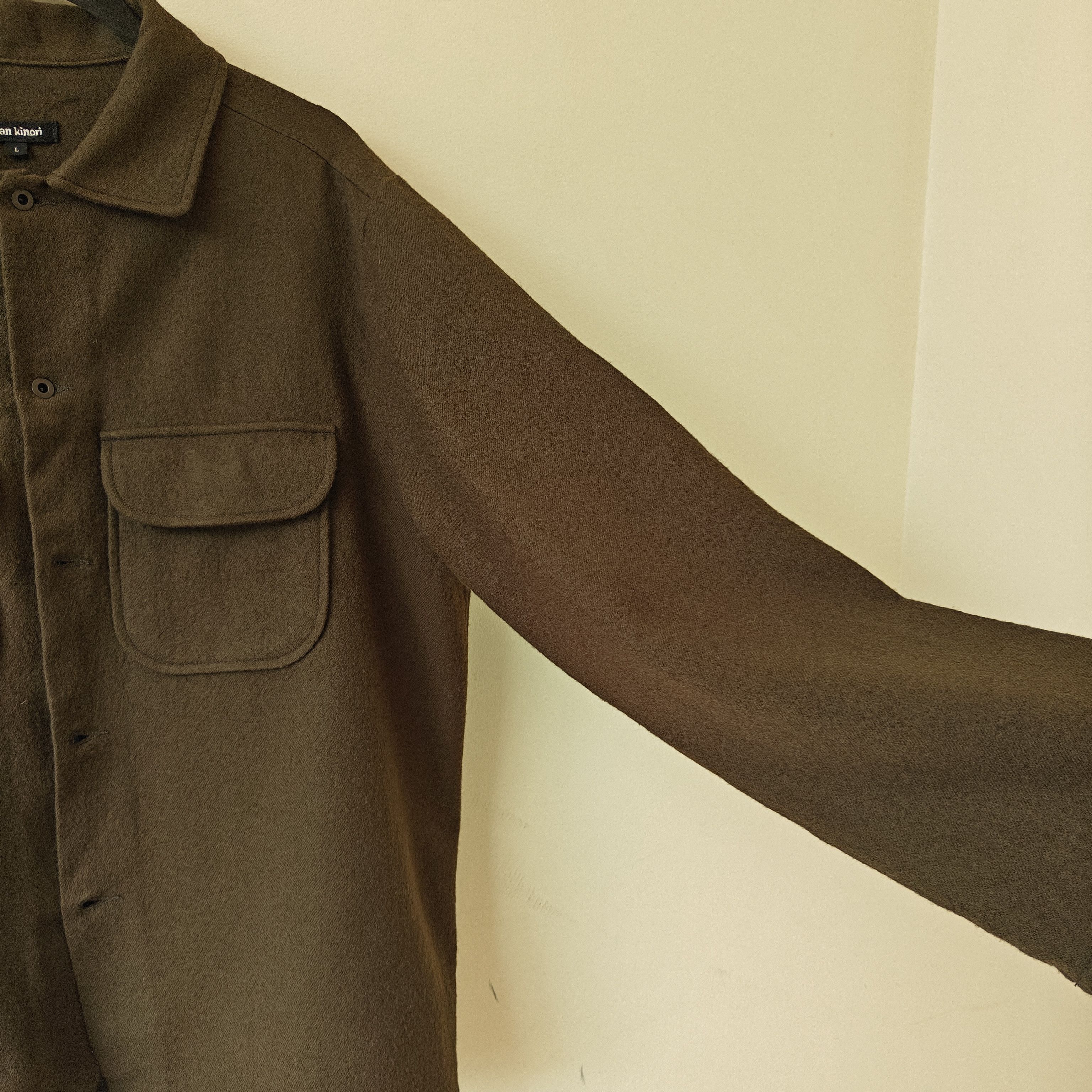 Lnwot Brown Wool Two Pocket Shirt Jacket Usa Made, Men's — image 6 of 6