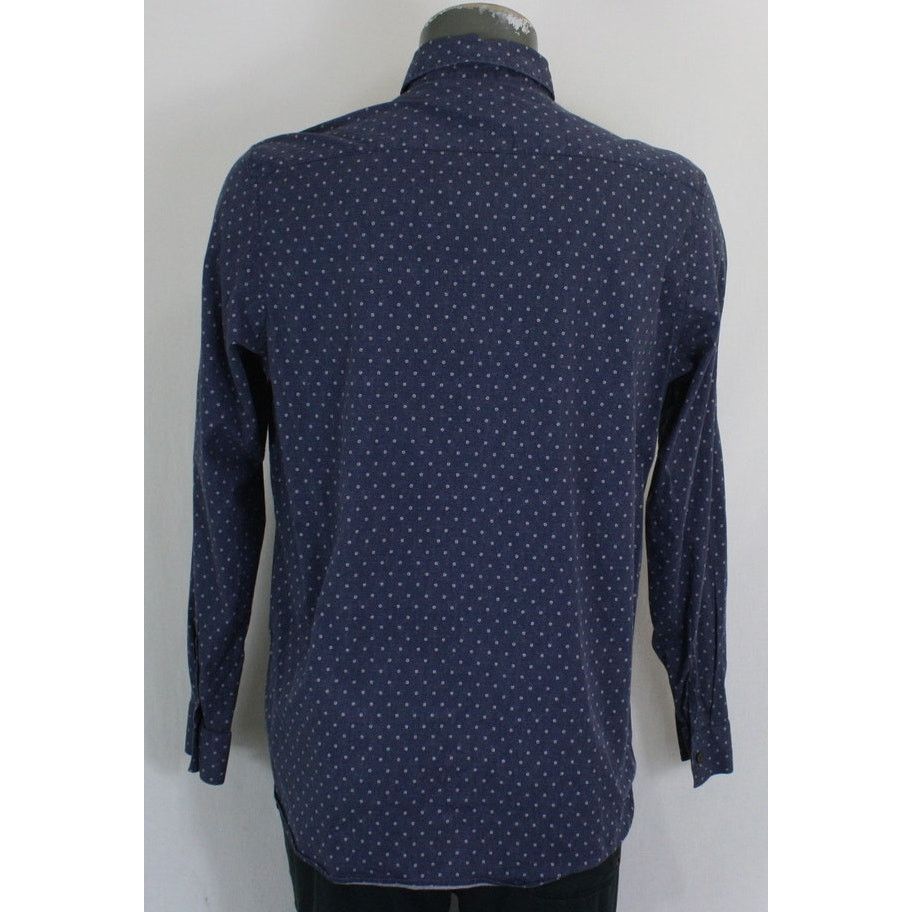 Ted Baker Ted Baker London Button Up Shirt Large Navy Birdseye Pattern Size US L / EU 52-54 / 3 - 3 Thumbnail