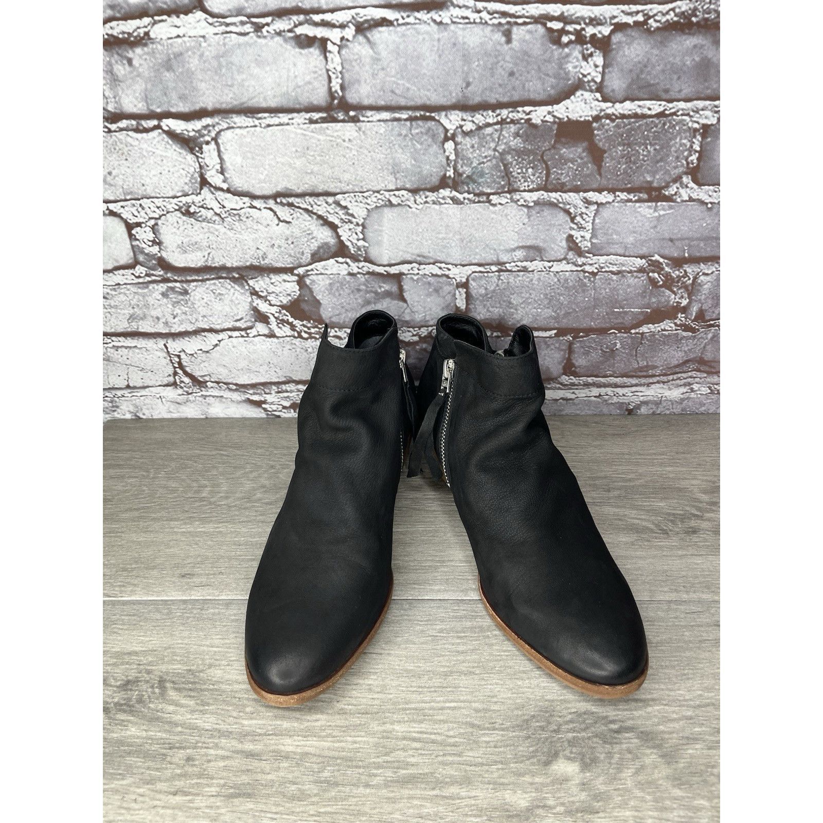 Sam Edelman SAM EDELMAN Packer Black Nubuck Leather Zip Ankle Boots Wome Size US 7.5 / IT 37.5 - 17 Thumbnail