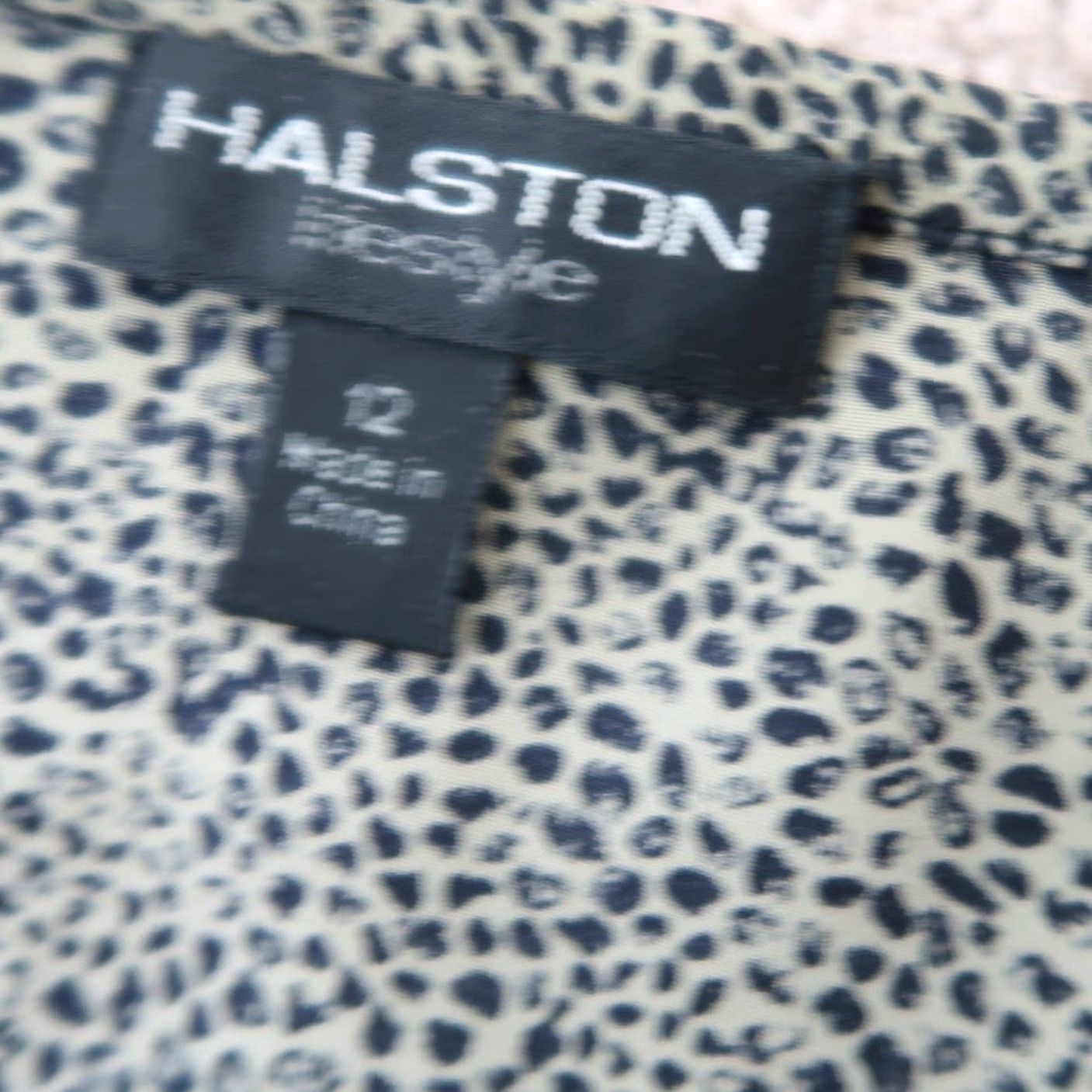 Halston VINTAGE Halston Silk A-Line Midi Skirt 12 Brown Taupe Black Animal Print Women's Size 34" / US 12 / IT 48 - 5 Thumbnail
