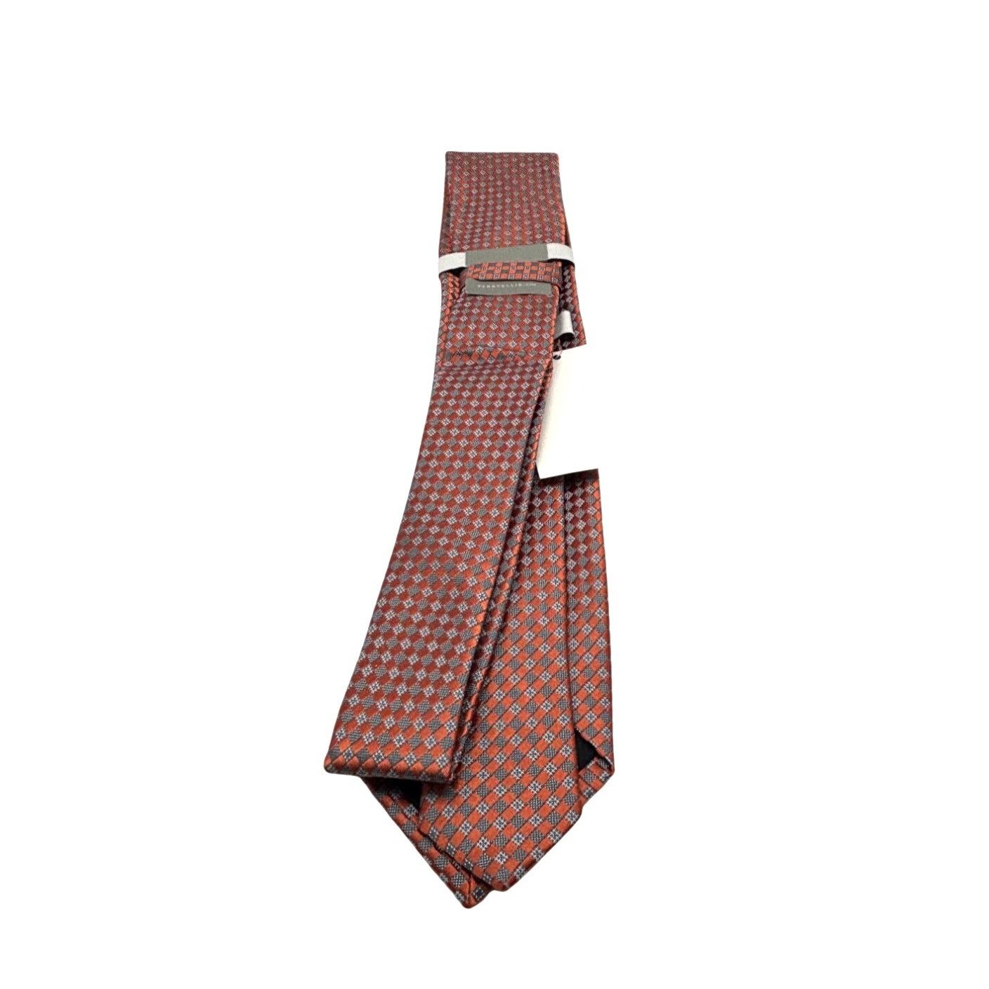Perry Ellis Perry Ellis Portfolio Classic Length necktie, Coral/Gray, OS Size ONE SIZE - 4 Thumbnail