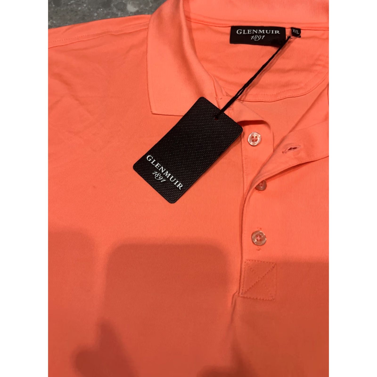Vintage Glenmuir 1891 Mens XXL Golf Polo Shirt Short Sleeve Orange Performance Wicking Polo Shirt Mens Size US XXL / EU 58 / 5 - 2 Thumbnail