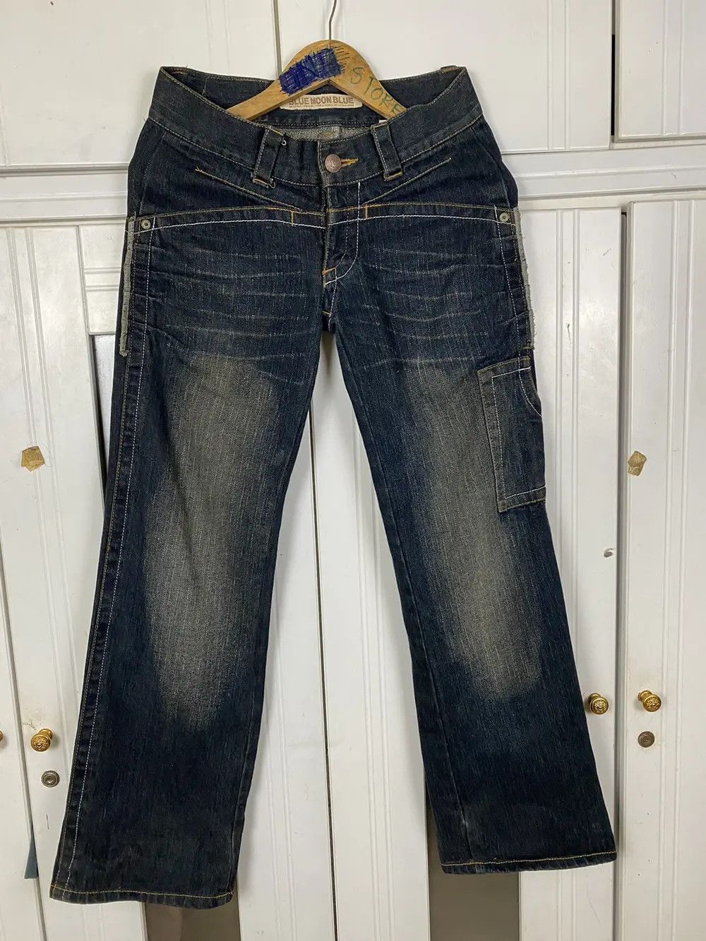 Japanese Brand × Vintage Vintage Double Waist Denim Blue Moon Blue Size US 30 / EU 46 - 2 Thumbnail
