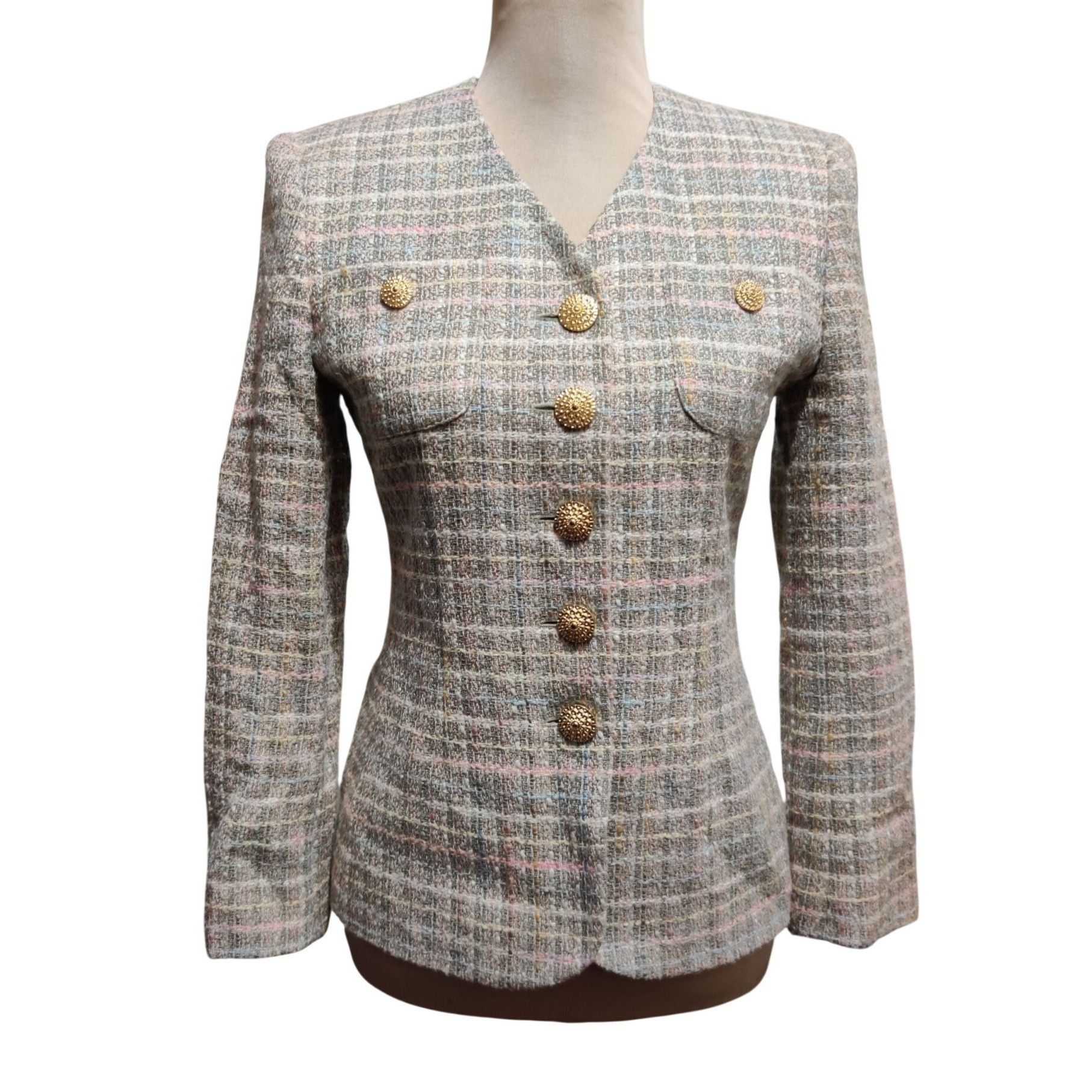 Vintage Vintage Saville Suit Tweed Blazer Size 2 Petite Gold Buttons Size XS / US 0-2 / IT 36-38 - 1 Thumbnail