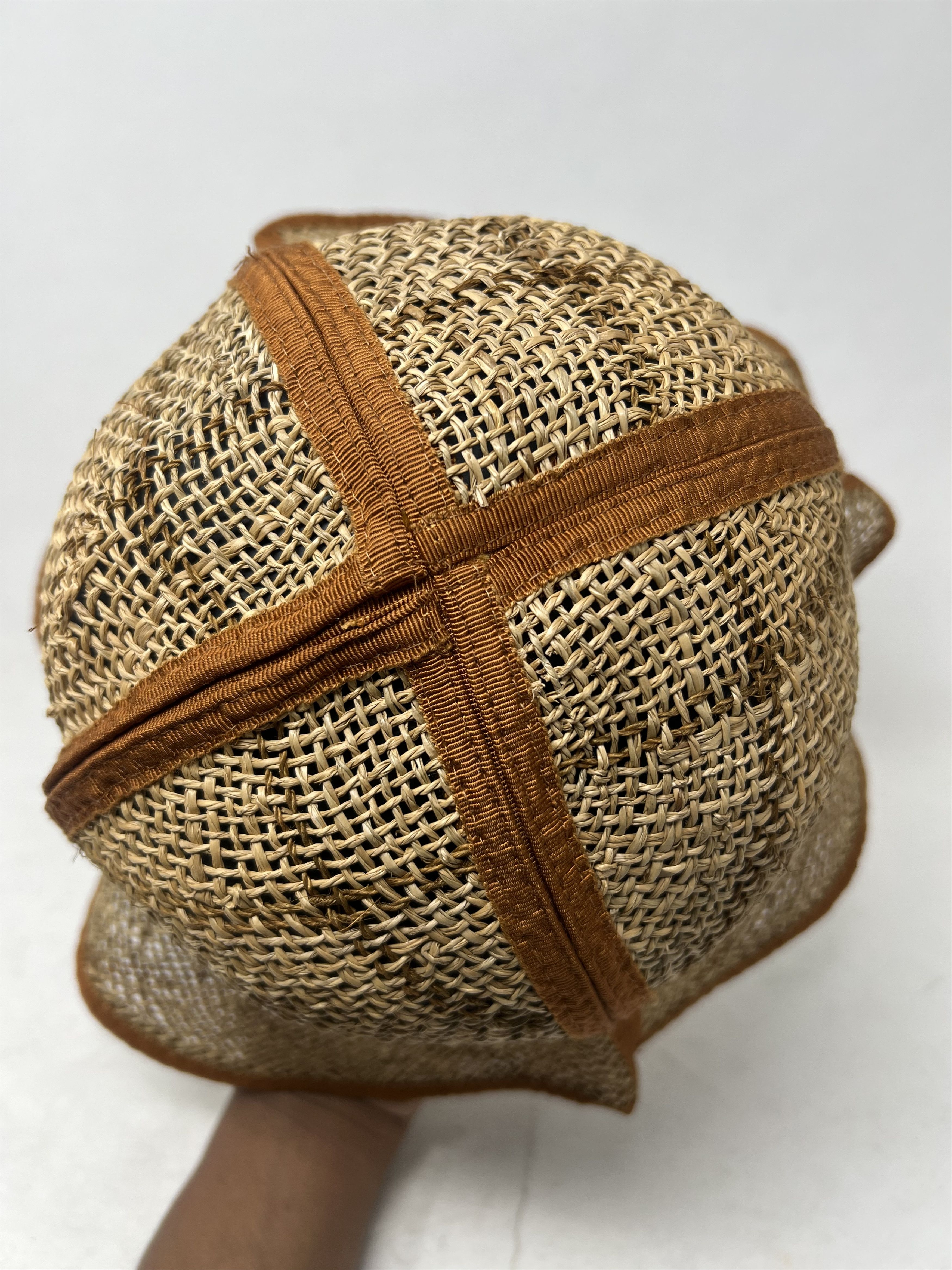 Japanese Brand Marylia Straw Pith Safari Trucker Hat Size ONE SIZE - 8 Thumbnail