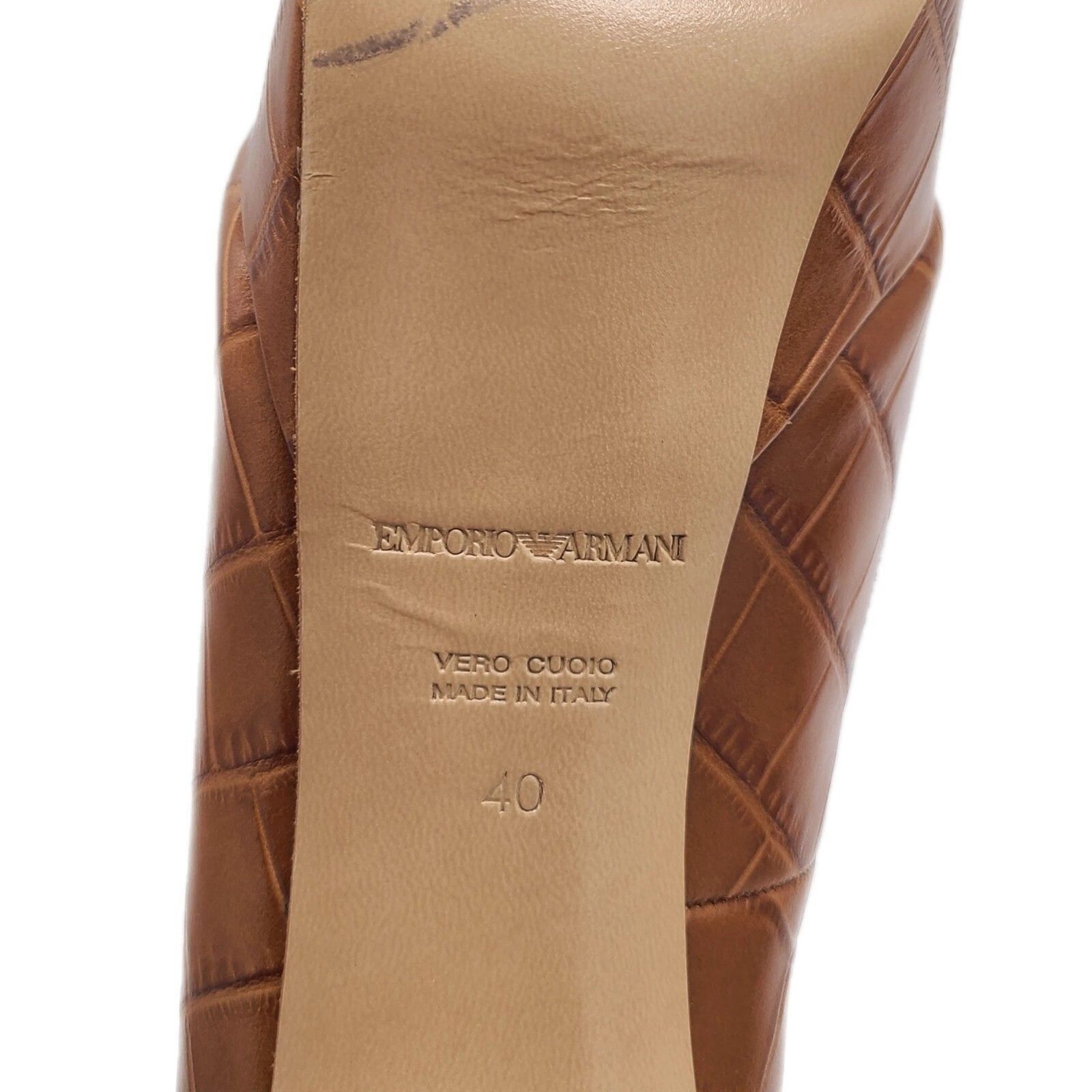 Emporio Armani Emporio Armani LIMITED Tan Leather Croc 5" Stilettos w/ COA Size US 9 / IT 39 - 12 Thumbnail