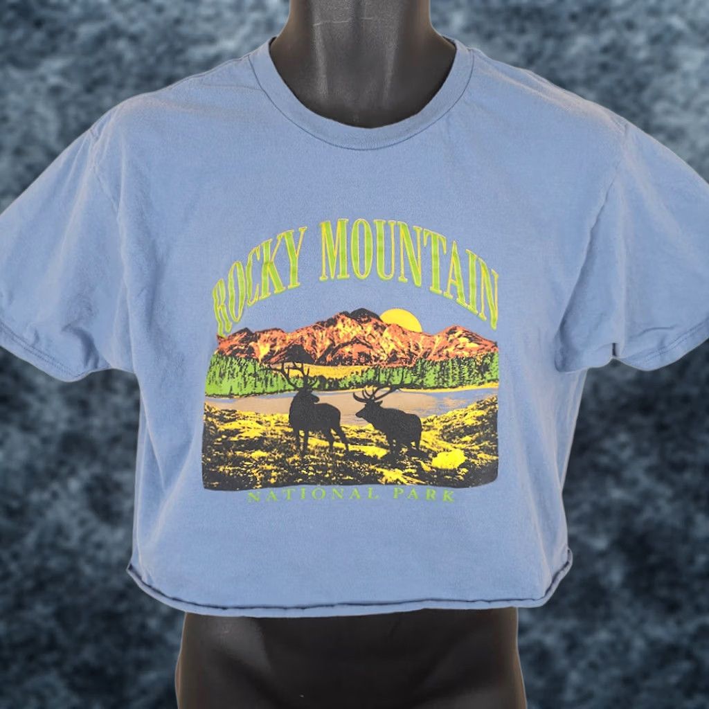 Vintage Rocky Mountain National Park T Shirt Mens Size Medium Blue Nature Tee Columbia Shirt Mens Size US M / EU 48-50 / 2 - 1 Thumbnail