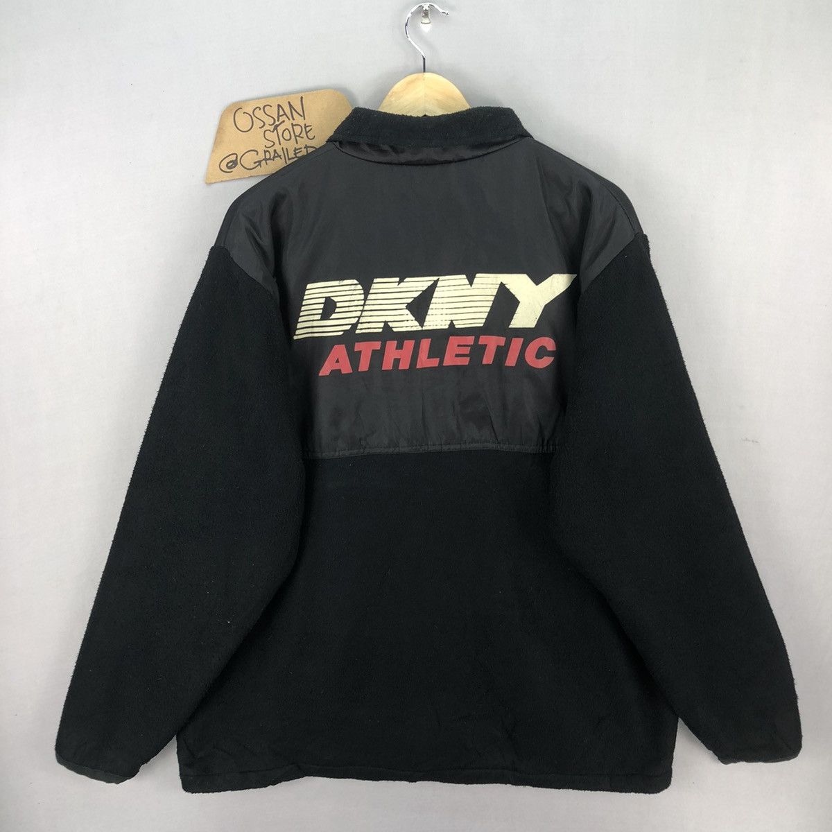 DKNY DKNY Donna Karan Back Spellout Zipper Fleece Jacket Size US XL / EU 56 / 4 - 12 Thumbnail