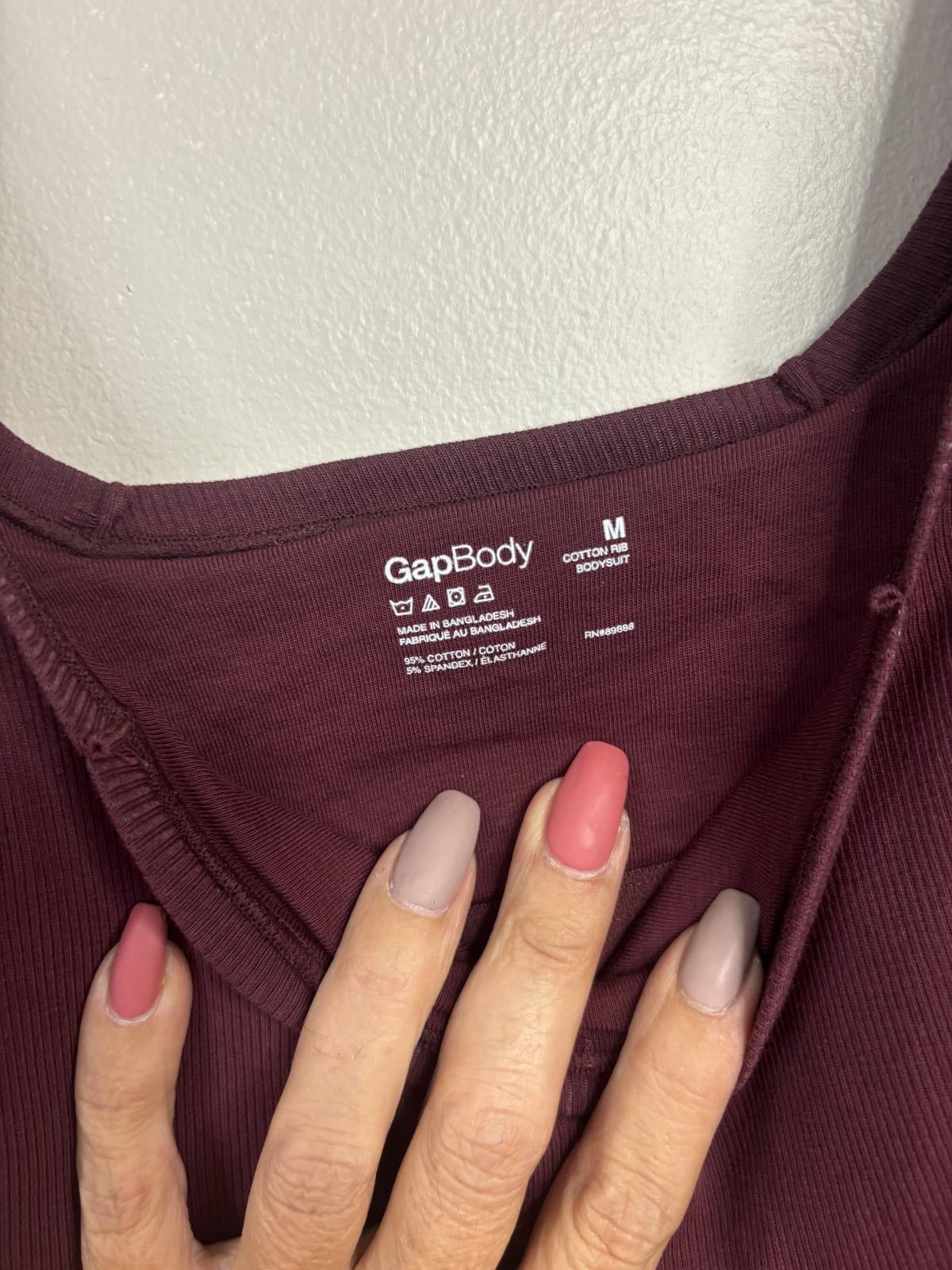 Gap NWOT Gap Body - Burgandy Bodysuit Medium Size ONE SIZE - 3 Thumbnail