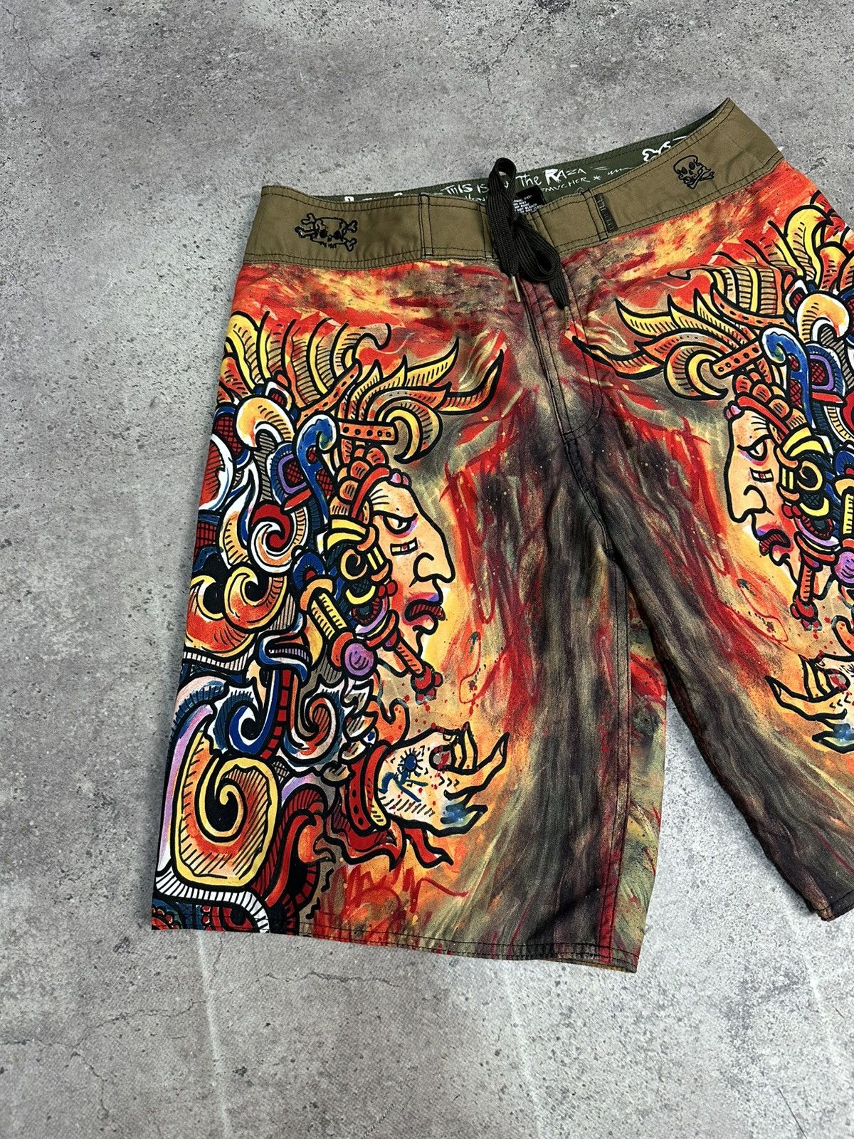 Other Vintage O’Neill La Raza Y2K All Over Print Shorts Archival Size US 33 - 2 Thumbnail