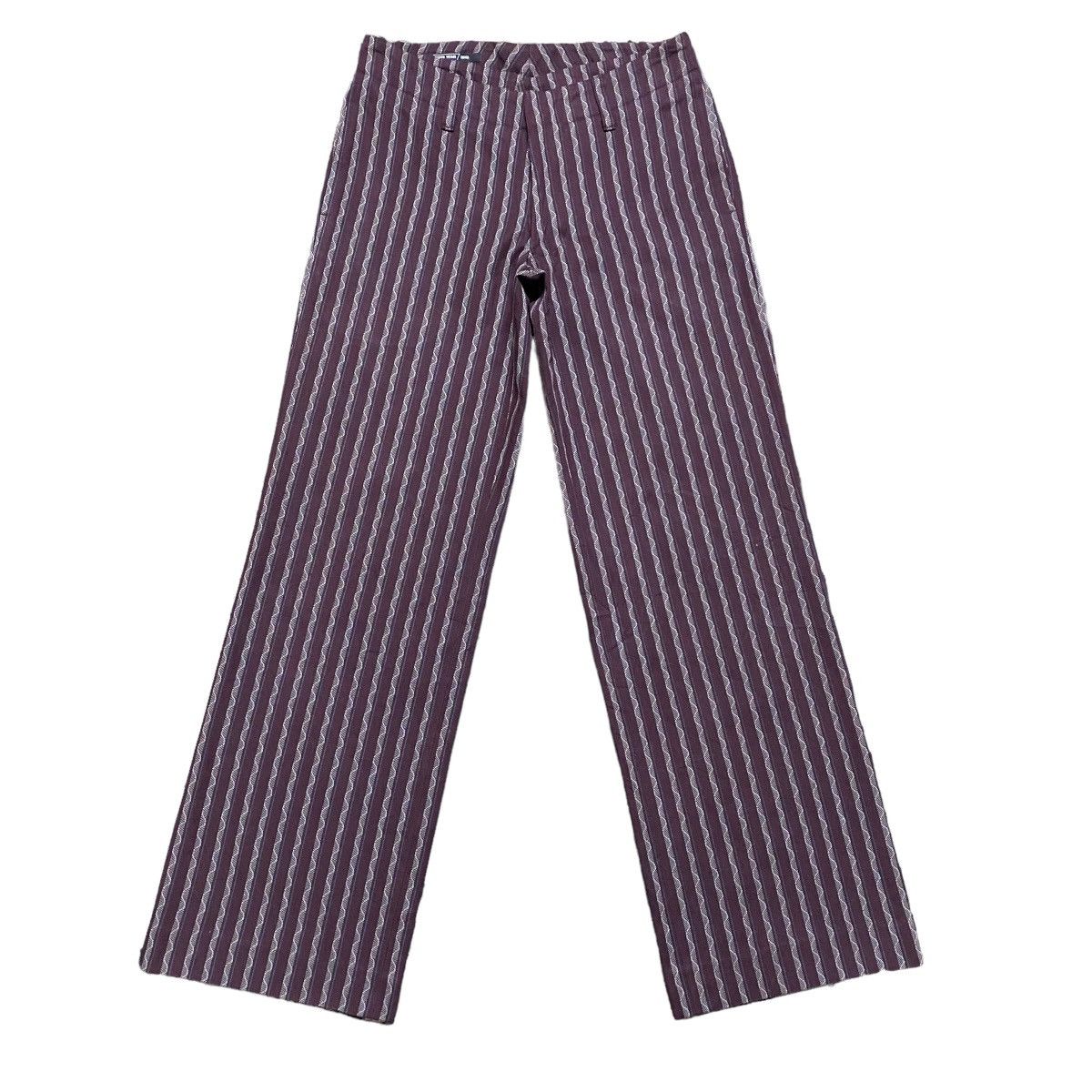 image of Cabane De Zucca x Issey Miyake Maiden Voyage Zucca Double Waist Wide Leg Trouser in Maroon, Women's