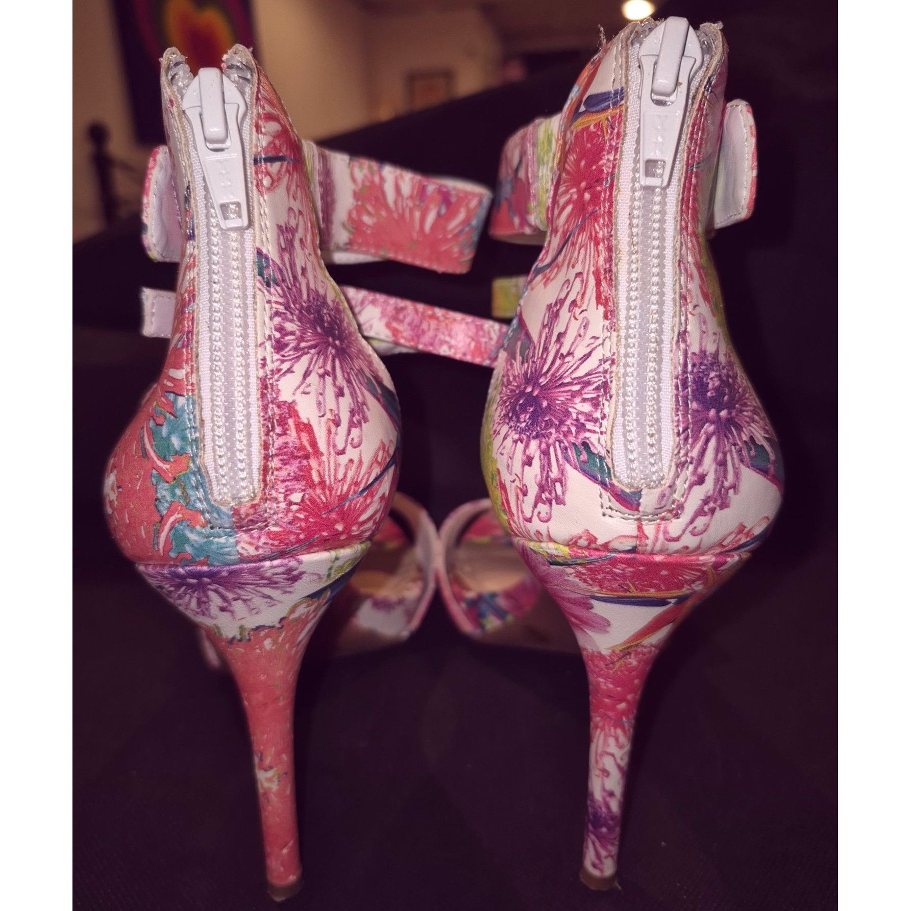 Other Gianni Bini Womens Floral High Heel Sandals 8.5 Ankle Straps Size US 8.5 / IT 38.5 - 4 Thumbnail