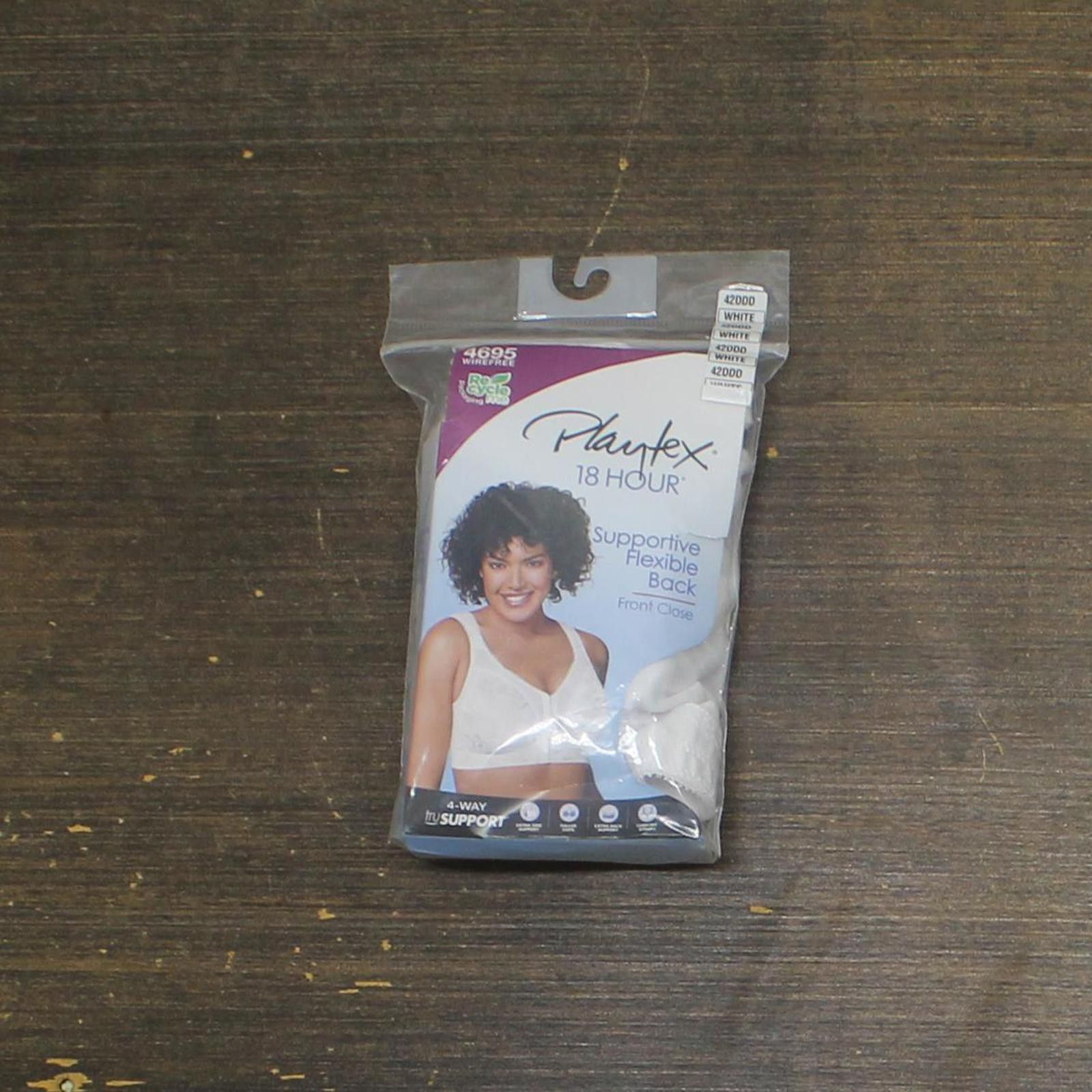 Designer NWT Playtex Close Shoulder Comfort Wireless Bra White 42Ddd, Women's