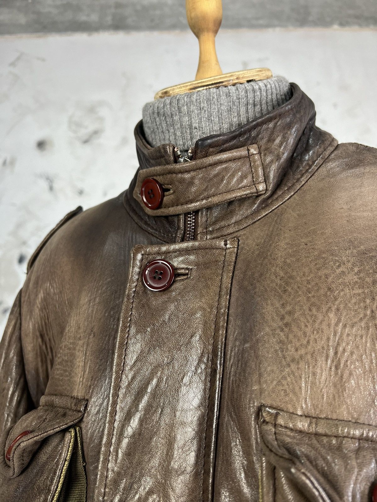 Genuine Leather Vintage HM Since 1976 Leather Jacket Size L - XL Size US XL / EU 56 / 4 - 6 Thumbnail