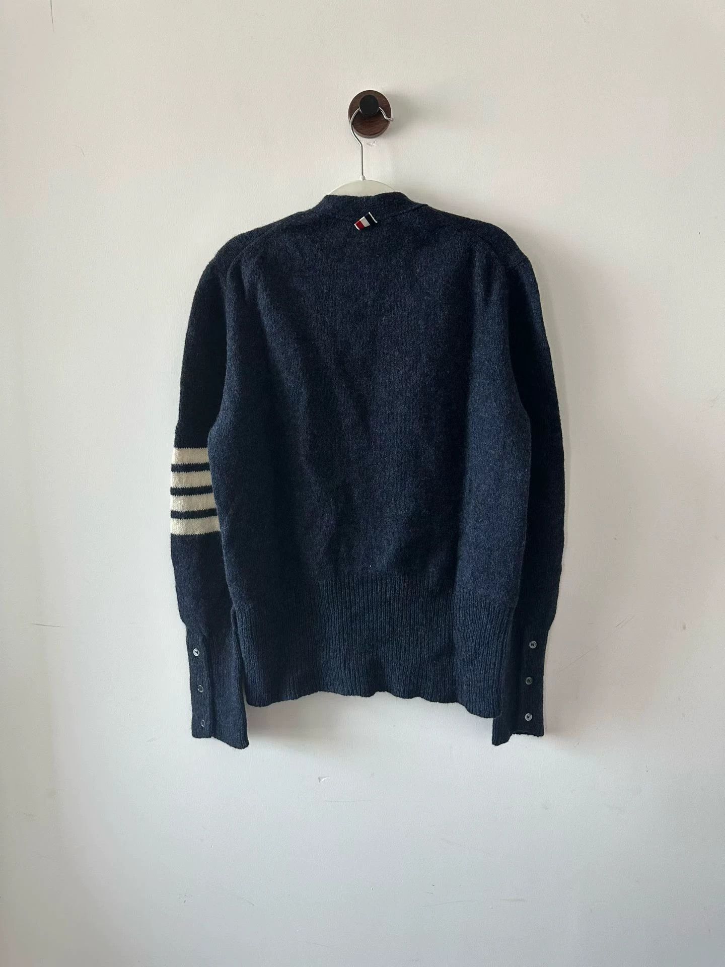 Thom Browne Thom Browne Men's Blue Wool Cardigan 3 New Size US L / EU 52-54 / 3 - 2 Thumbnail