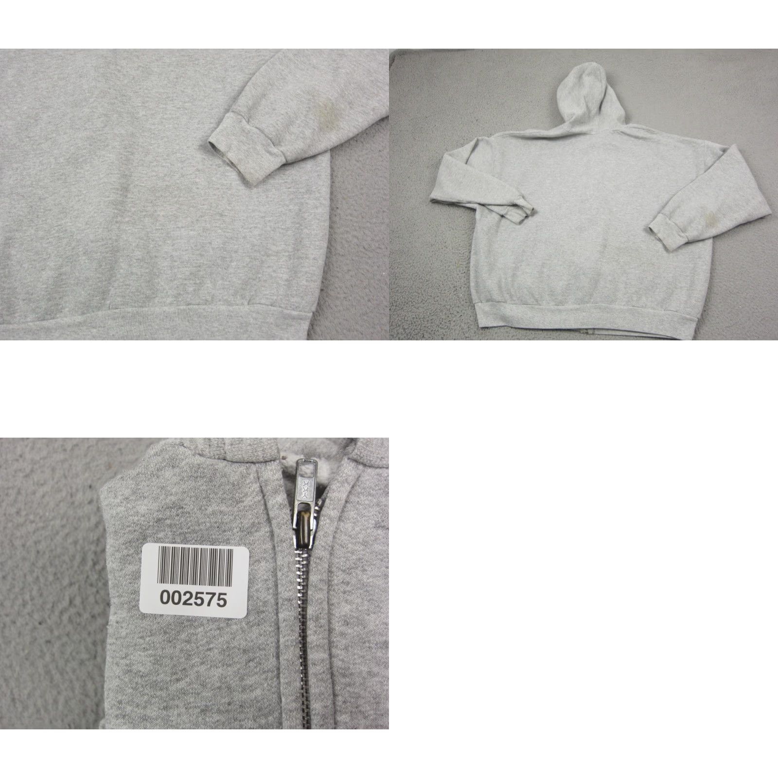 Hanes Hanes Hoodie Mens 2XL Gray Full Zip Sweatshirt 90s Cotton Casual Vintage Zip Hooded Sweatshirt Swing Tag? Size US XXL / EU 58 / 5 - 9 Thumbnail