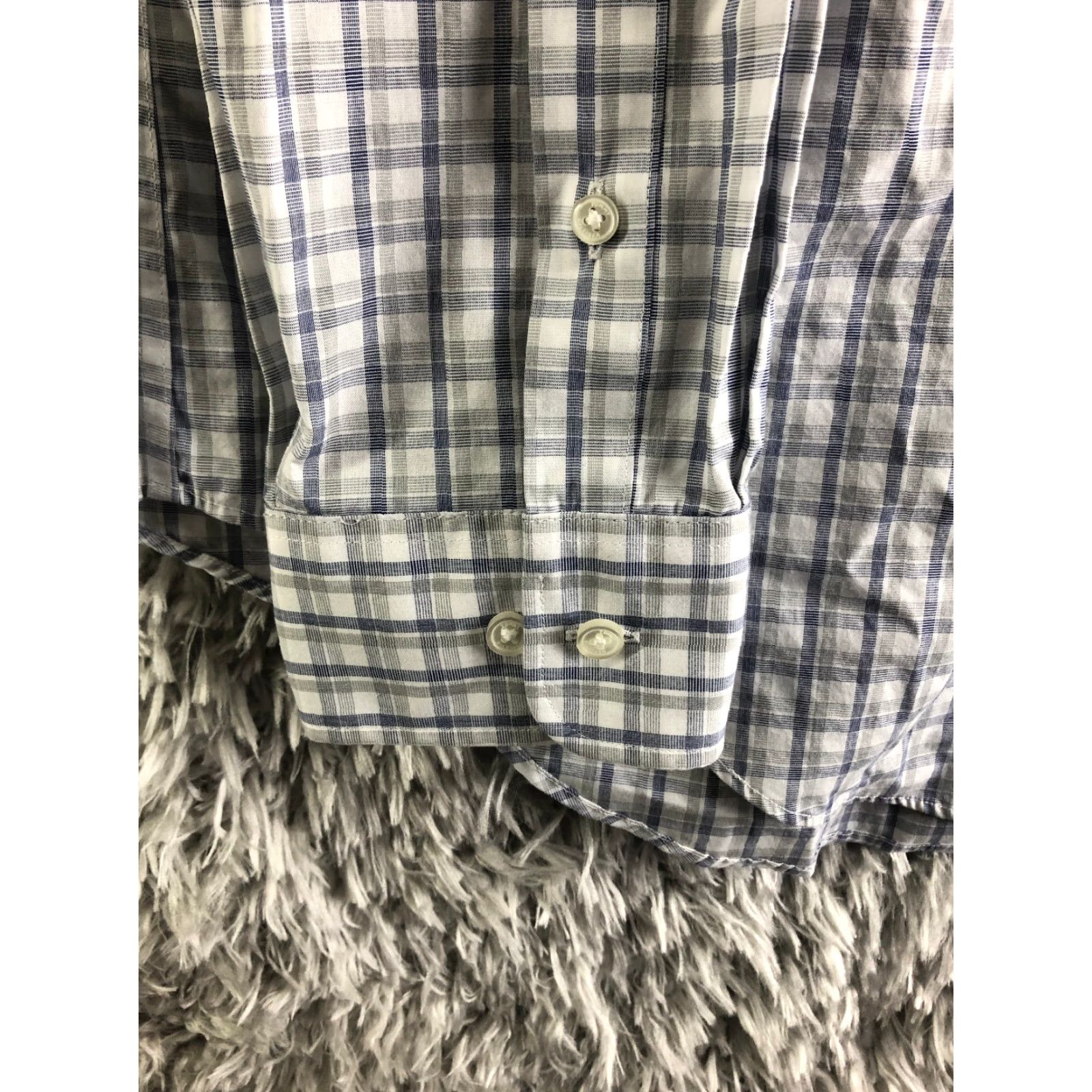 Tommy Hilfiger Tommy Hilfiger Mens 18 36/37 Blue Long Sleeve Plaid Spread Collar Shirt Shirt Mens Blue Plaid Button-Up with Pockets Size US XXL / EU 58 / 5 - 4 Thumbnail