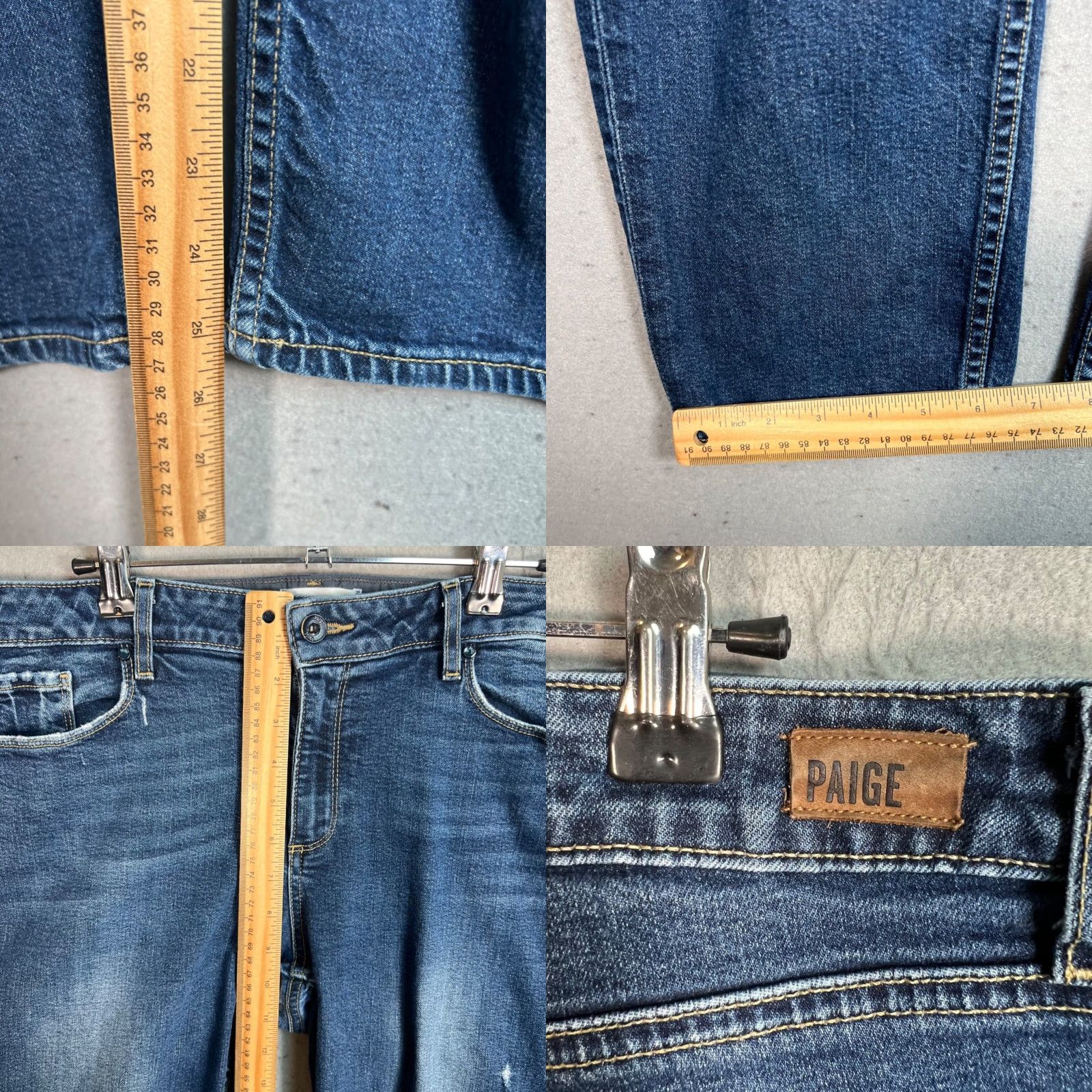 Paige Paige Womens Jeans 32 Anabelle Slim Distressed Blue Denim Straight 5-Pocket USA Made Slim Fit Regular Womens Mens? Size 24" / US 00 / IT 34 - 8 Thumbnail
