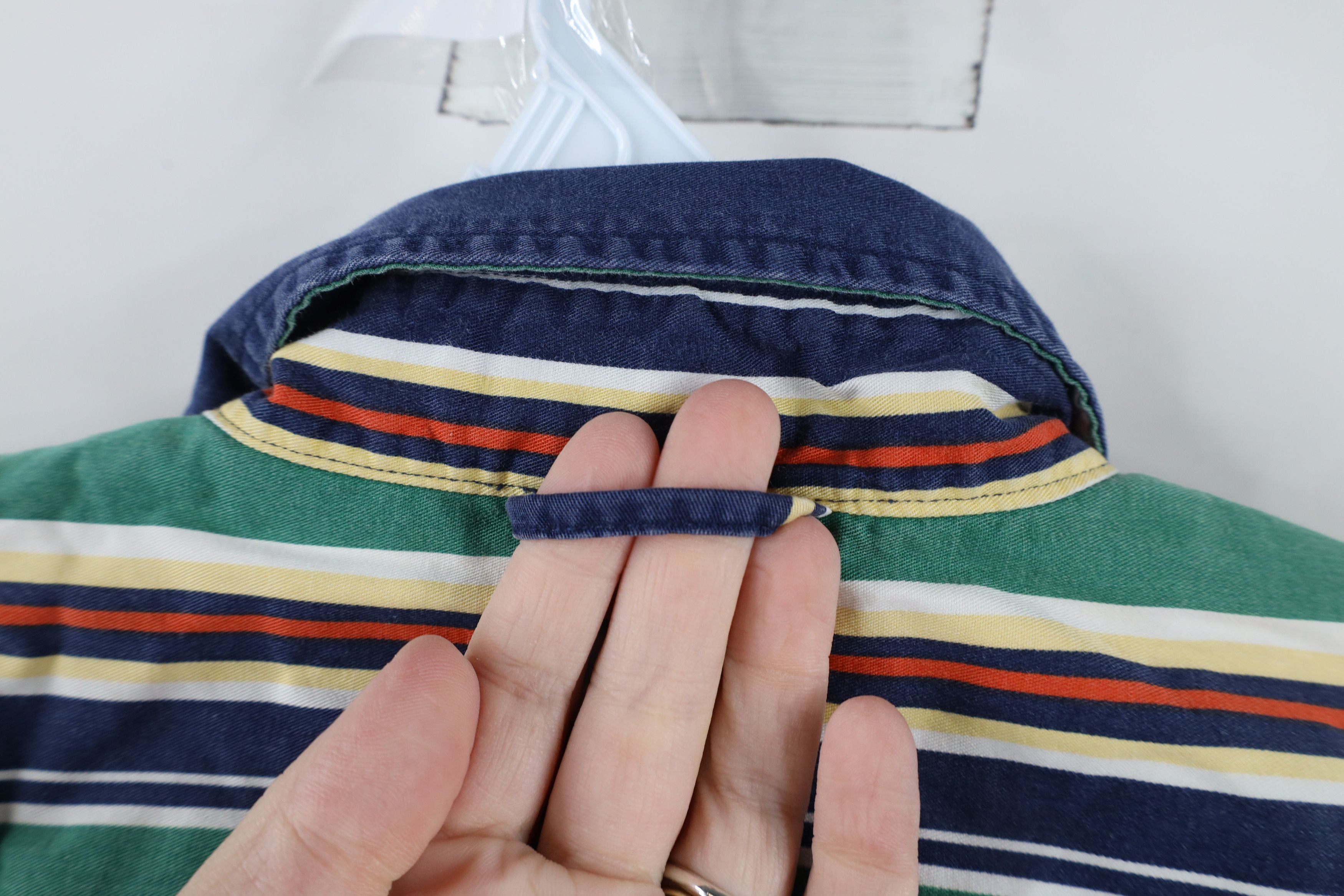 Vintage Vintage 90s Streetwear Rainbow Striped Button Down Shirt Size US L / EU 52-54 / 3 - 9 Thumbnail