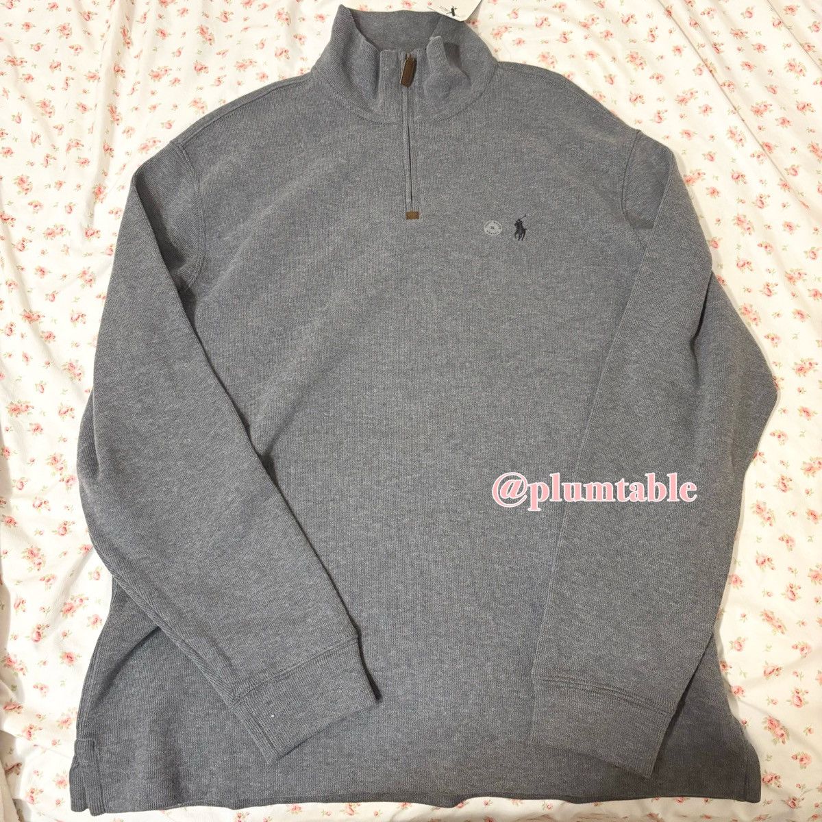 Polo Ralph Lauren 🎀༉‧₊˚. NWT Men's Grey Ralph Lauren Quarter Zip Size US XL / EU 56 / 4 - 1 Thumbnail