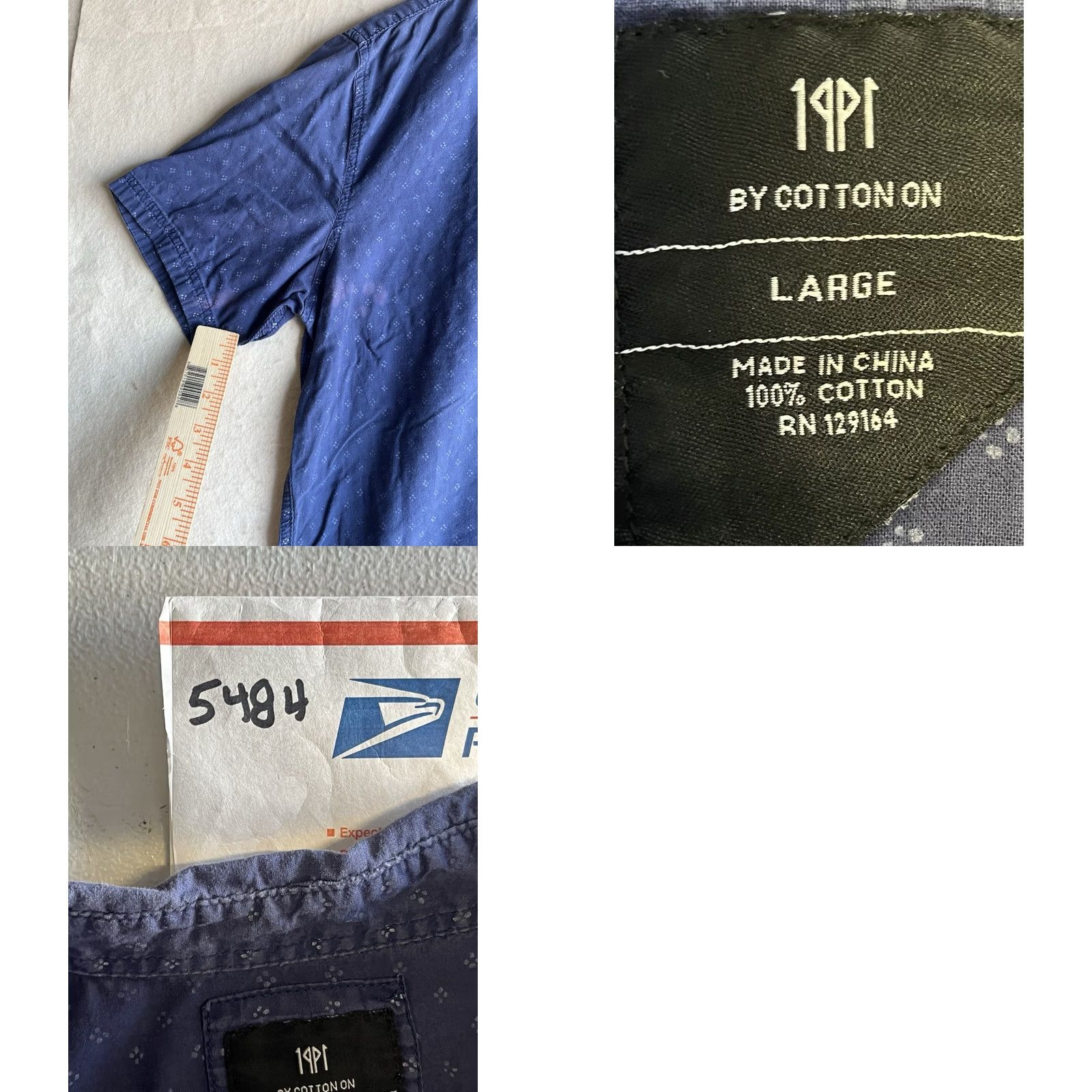Cotton On Cotton On Men Button-Up Shirt Blue Large Casual Long Sleeve Collared Size Large Size US L / EU 52-54 / 3 - 8 Thumbnail