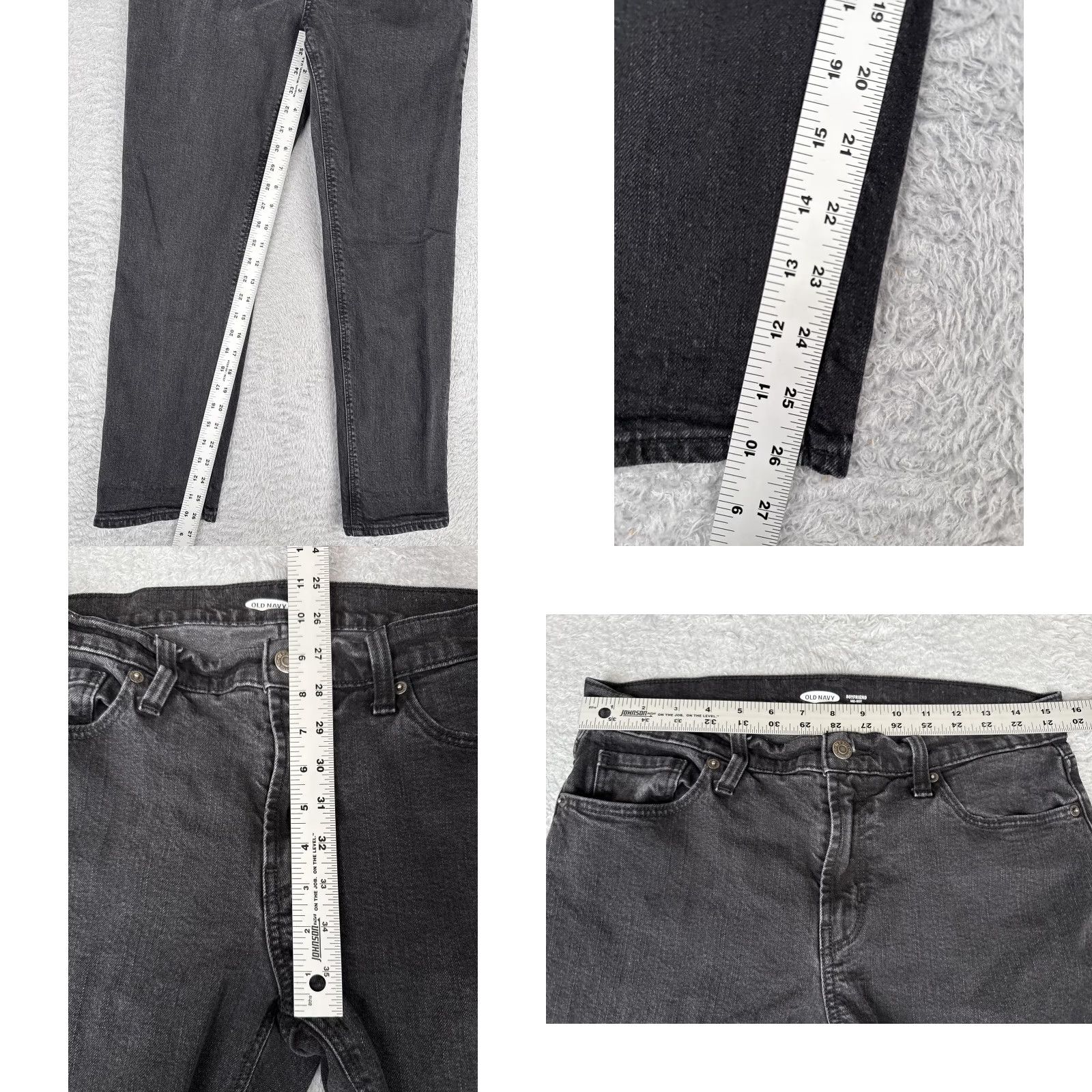 Old Navy Old Navy Jeans Women 8 Black Boyfriend Mid Rise Straight Leg Stretch Denim 30x27 Size 30" / US 8 / IT 44 - 8 Thumbnail