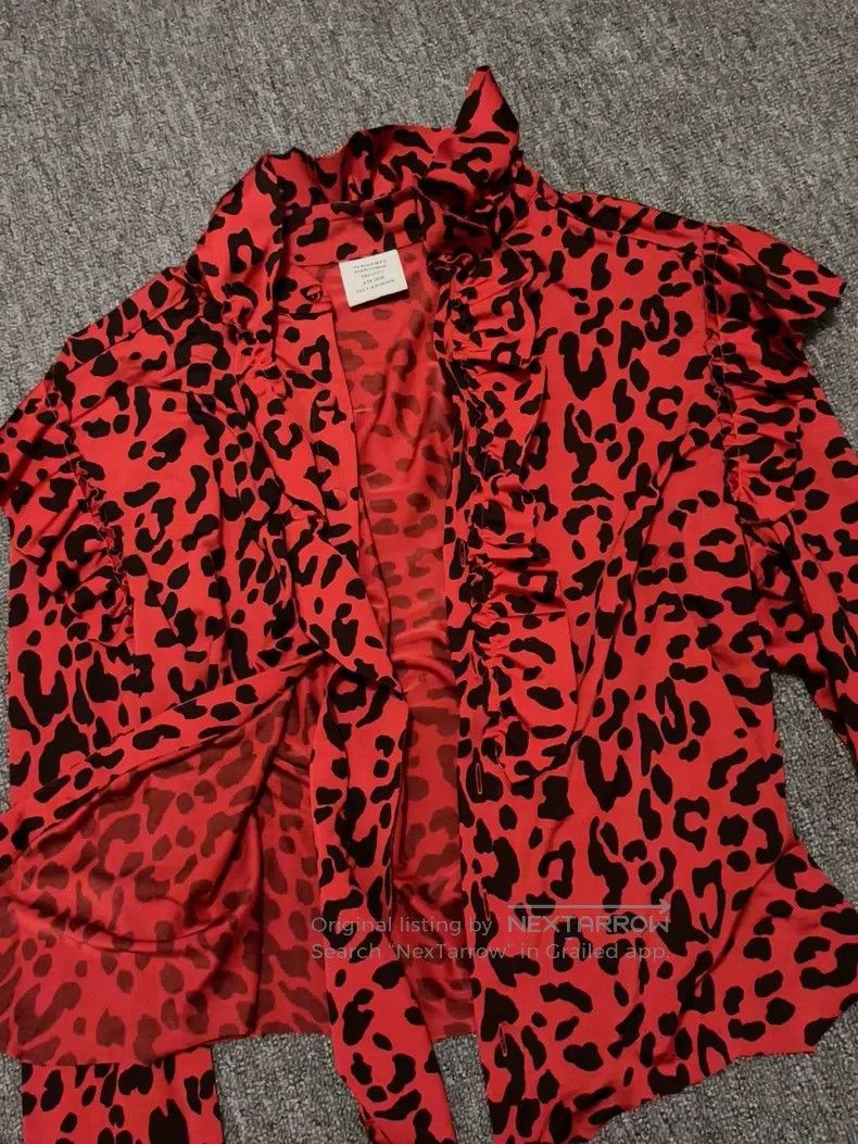 Vetements Vetements Red Leopard Print Shirt Short Size L / US 10 / IT 46 - 3 Thumbnail