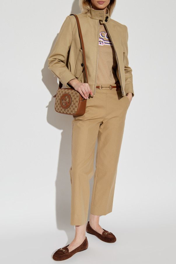 Gucci o1la5ras0526 Embossed Cotton Drill Bomber Jacket in Beige Size XS / US 0-2 / IT 36-38 - 2 Thumbnail