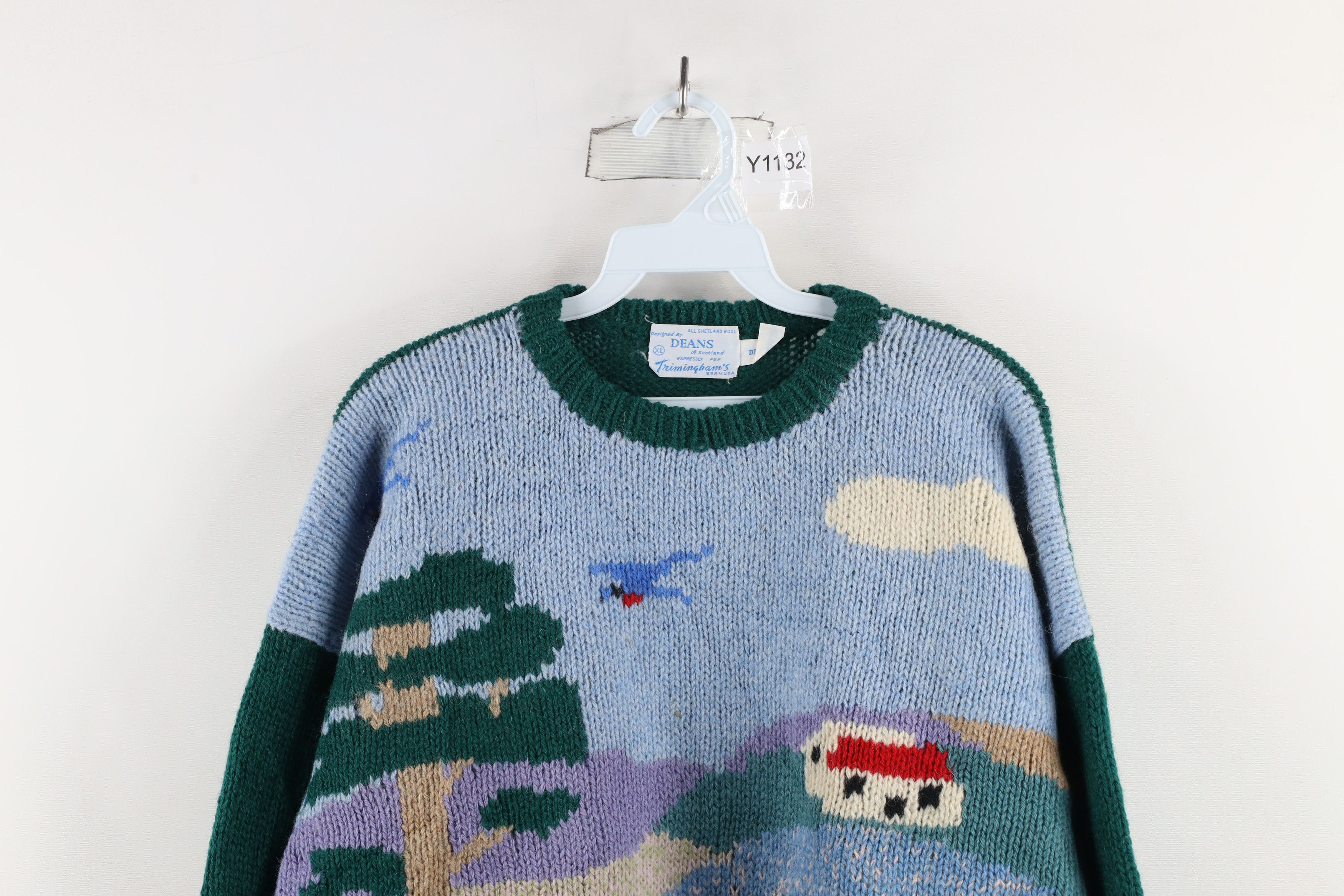 Vintage Vintage 70s Streetwear Knit Country Farmhouse Sheep Sweater Size XL / US 12-14 / IT 48-50 - 2 Thumbnail