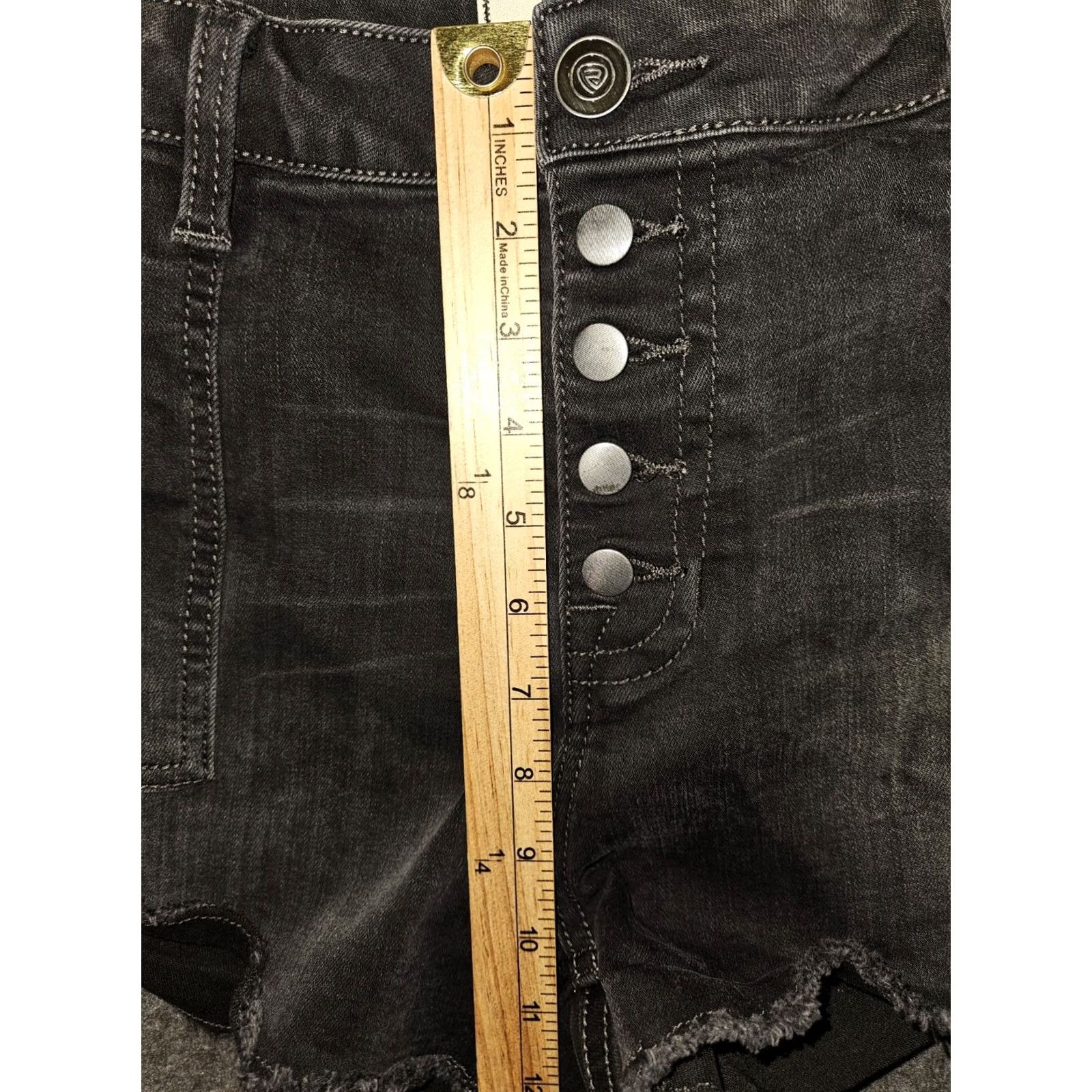 Vintage Rock & Roll Cowgirl Boyfriend Shorts Denim High Rise Button Fly Black 29 Women's Stretch Casual Size 29" - 4 Thumbnail