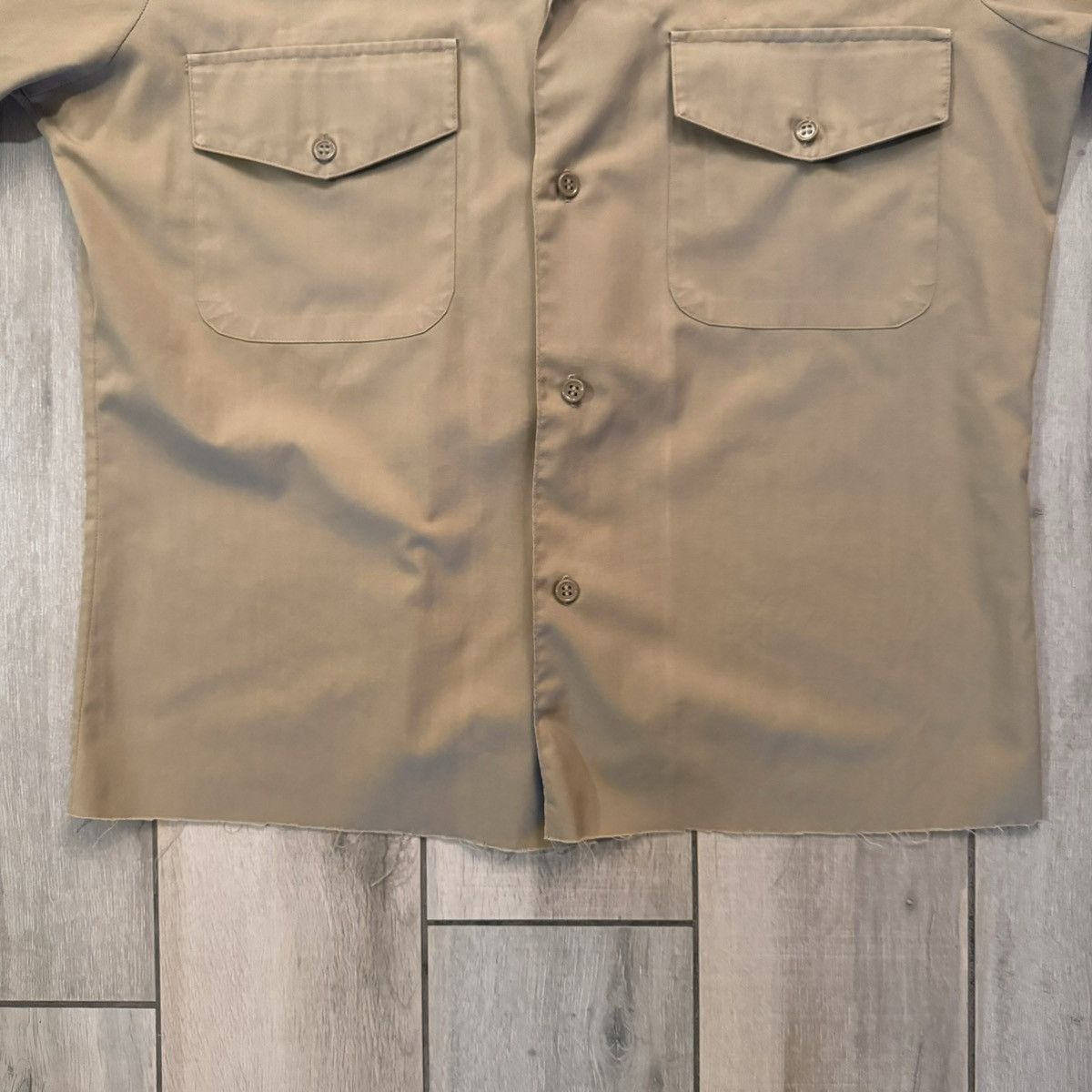 Stussy Vintage 70s Earth Tone Tan Military Cropped Pocket Button Up Size US M / EU 48-50 / 2 - 10 Thumbnail
