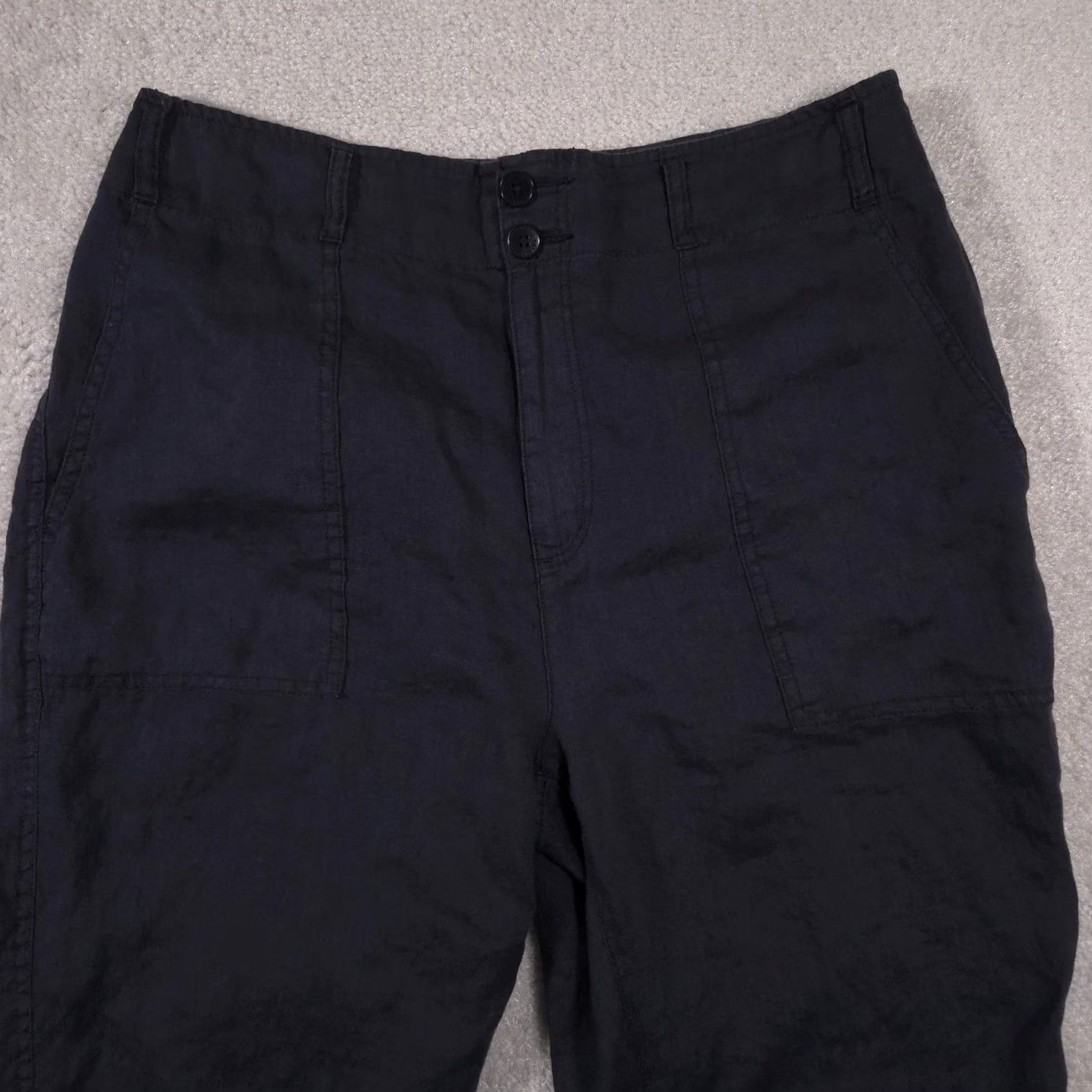 Ralph Lauren Lauren Ralph Lauren Pants Womens 10 Navy Linen High Rise Ankle Tapered Leg Size 32" / US 10 / IT 46 - 3 Thumbnail
