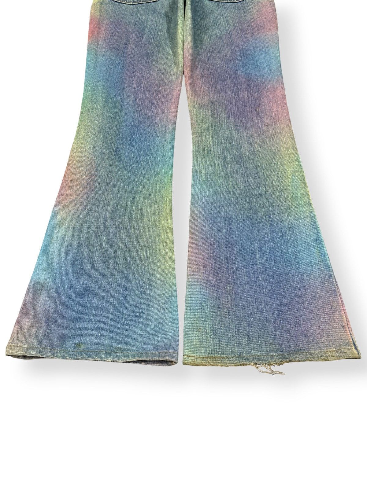 Wrangler Vintage Y2K Wrangler Rainbow Tie Dye Flare Bell Bottom Jeans Size 26" / US 2 / IT 38 - 11 Thumbnail
