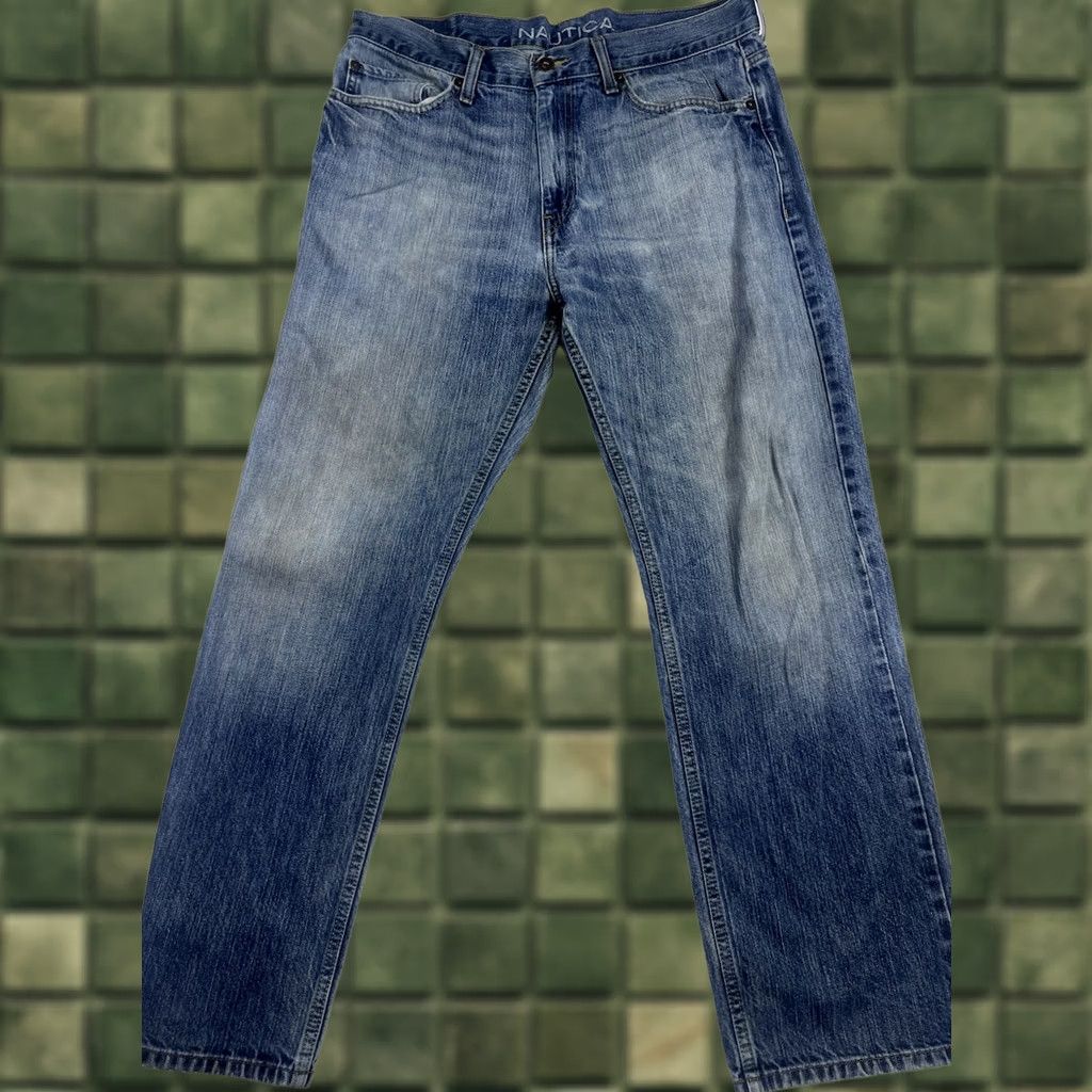 Nautica Nautica Jeans Relaxed Fit Straight 34x30 Denim Medium Wash Blue Logo 5-Pocket Mens Jeans Regular Mens Size US 34 / EU 50 - 1 Thumbnail